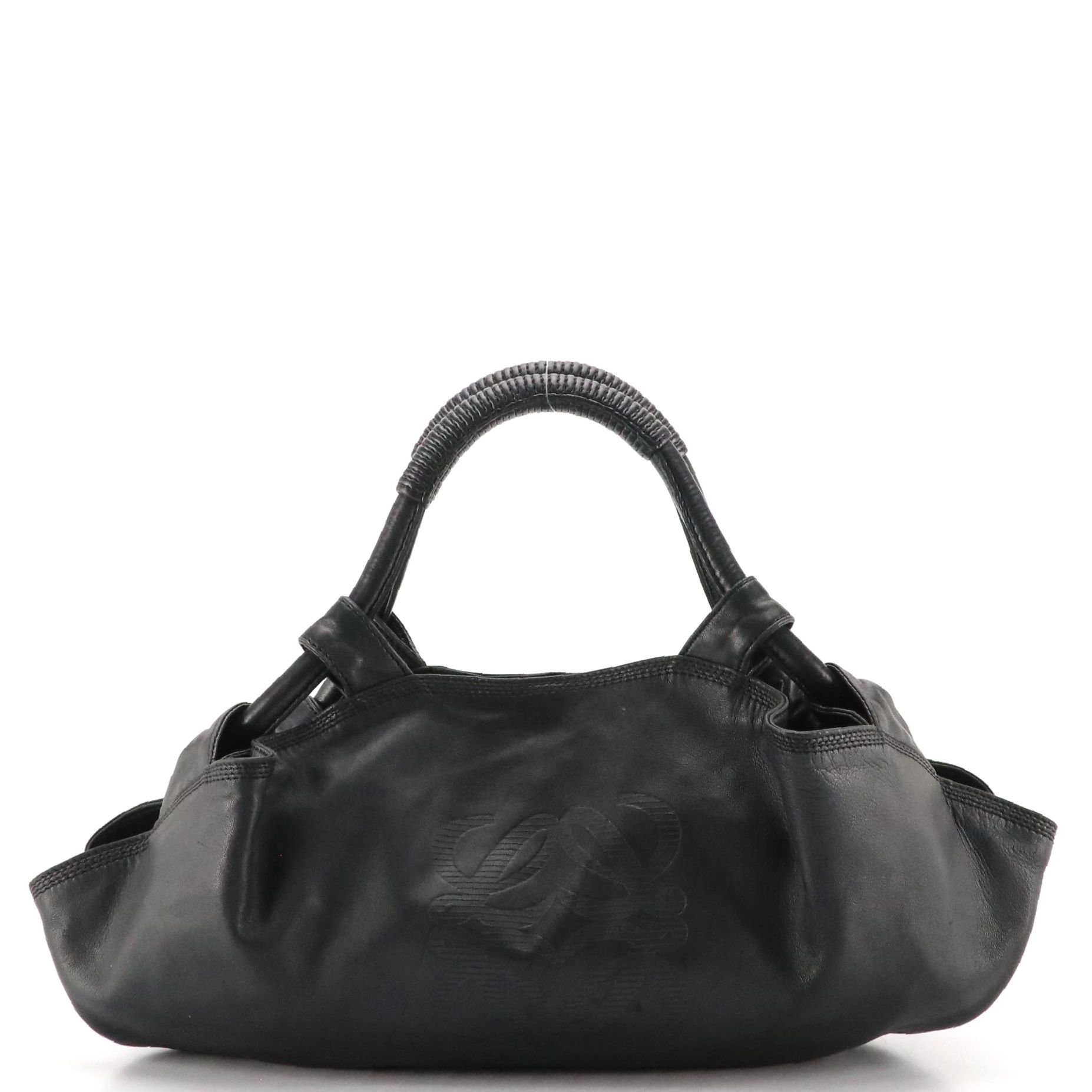Loewe Anagram Aire Handbag in Black Nappa Leather