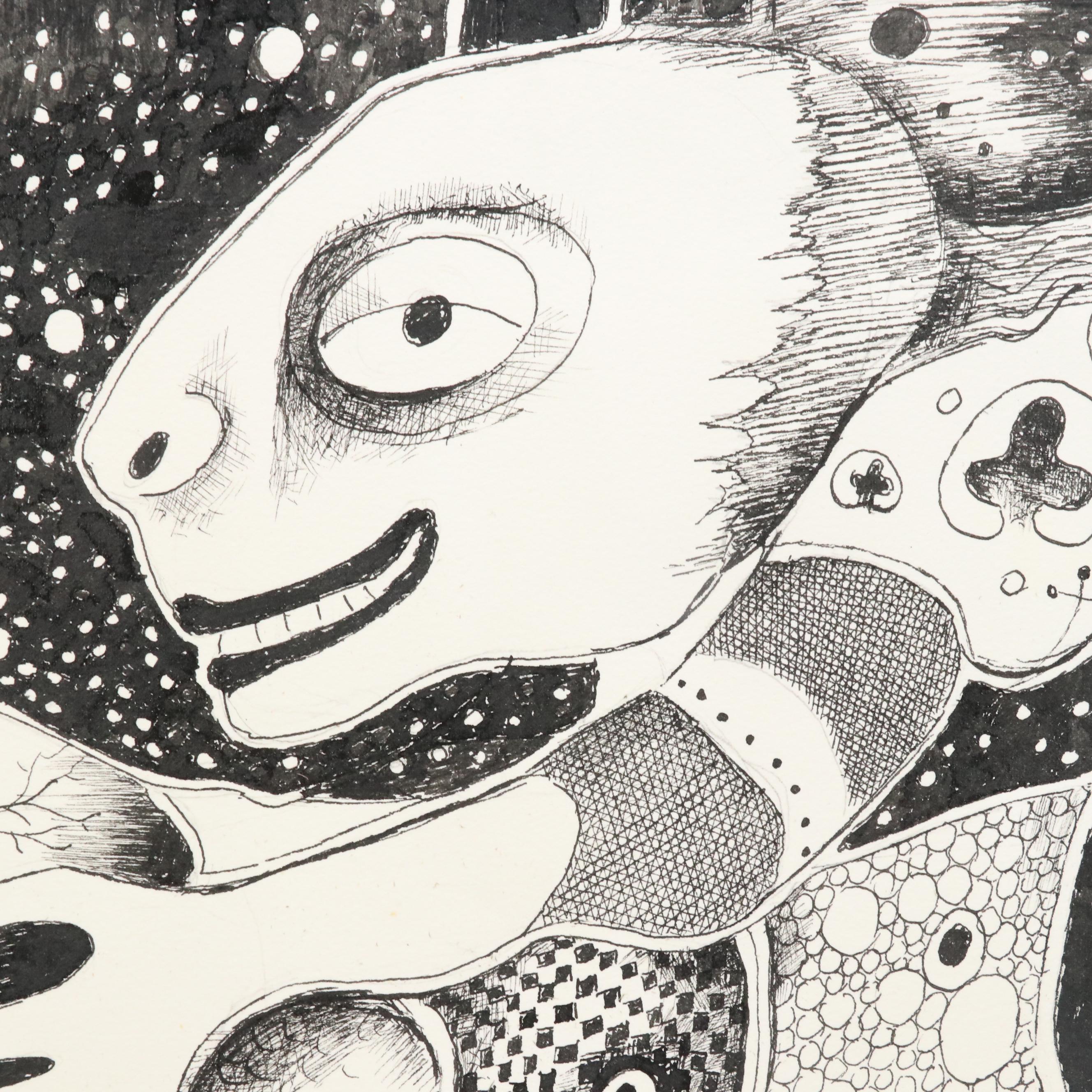 Nikolay Manuylov “Kuk” Surrealist Ink Illustration, 2017