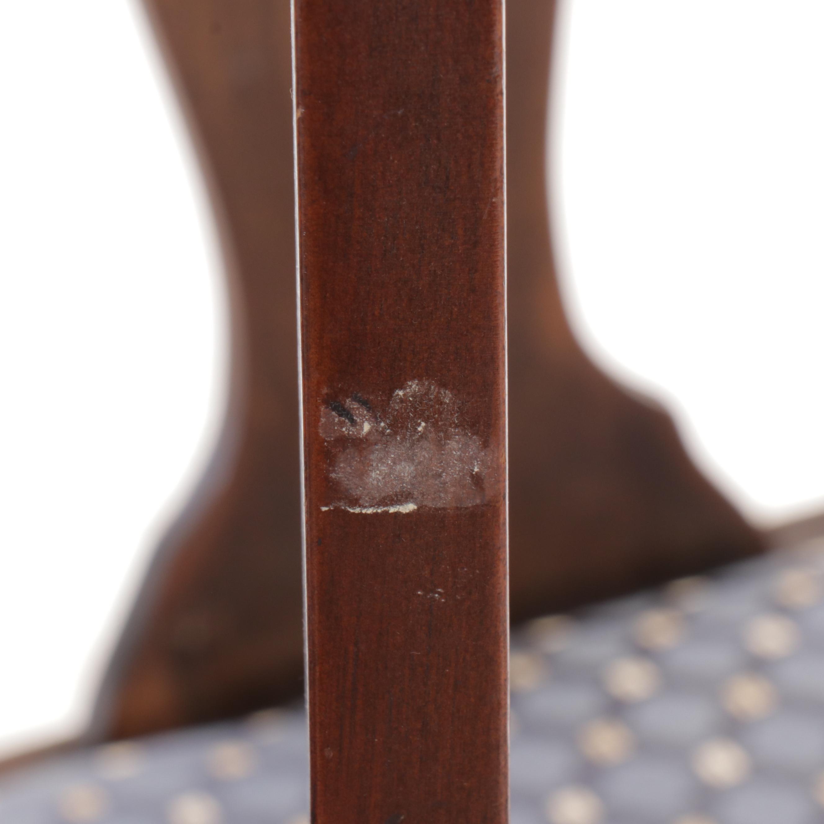 Set of Eight Mahogany Fiddleback Dining Chairs, Mid to Late 20th Century