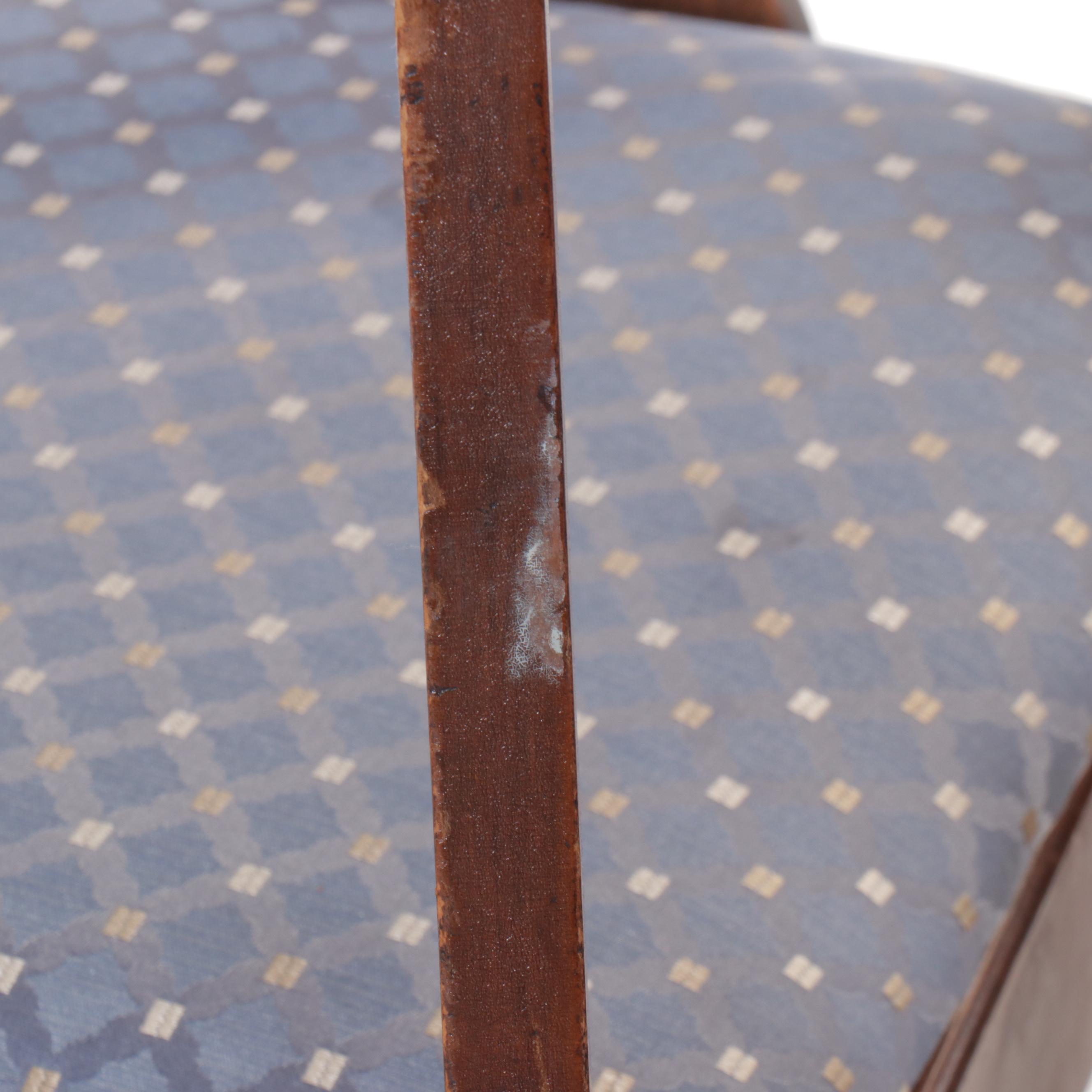 Set of Eight Mahogany Fiddleback Dining Chairs, Mid to Late 20th Century