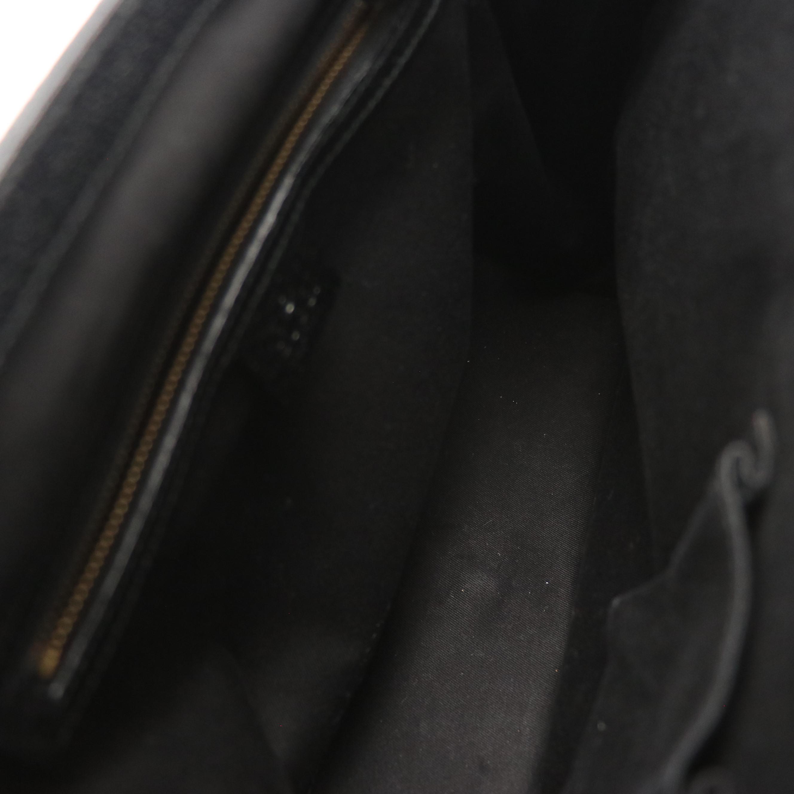 Gucci Tote in Black GG Jacquard Canvas and Cinghiale Leather