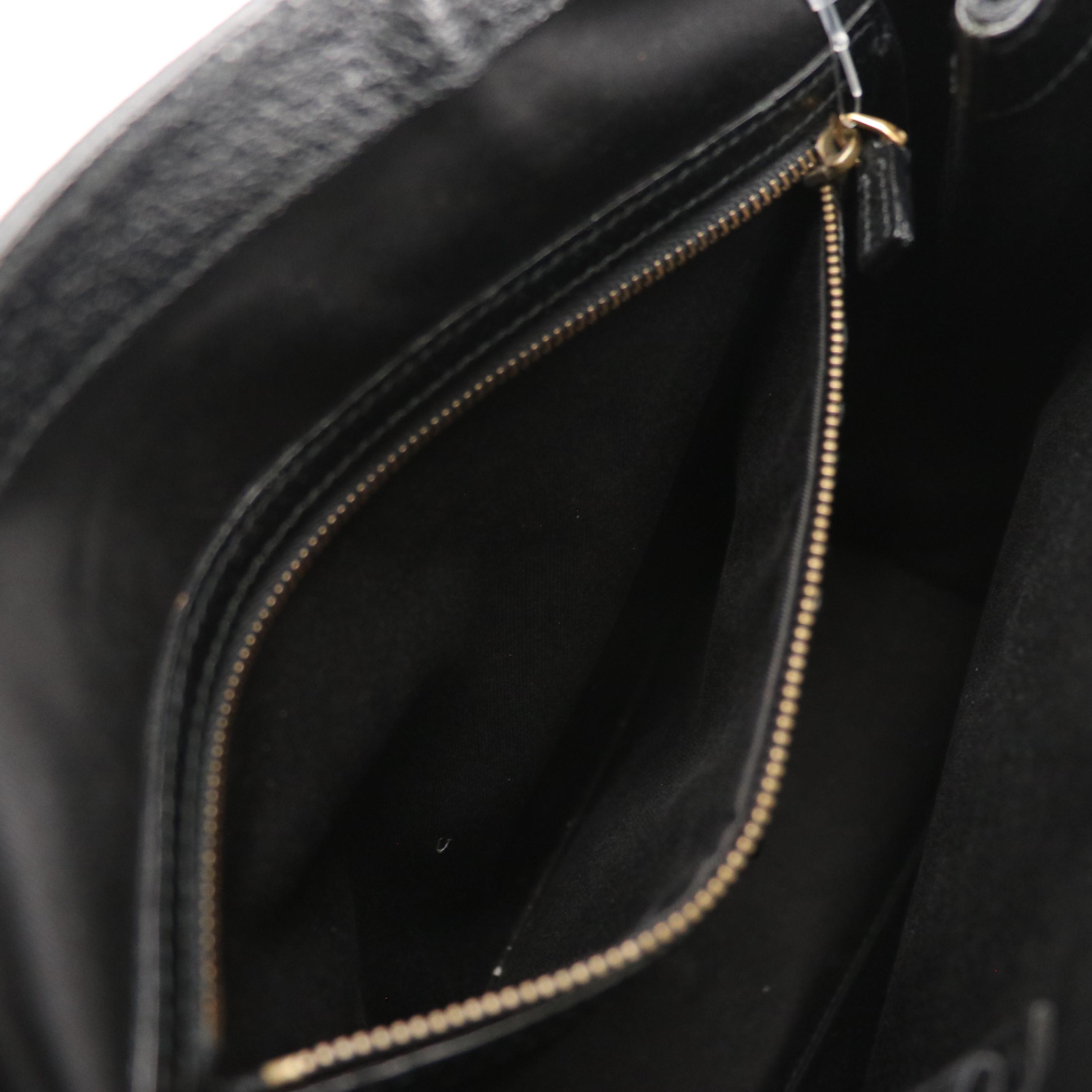 Gucci Tote in Black GG Jacquard Canvas and Cinghiale Leather