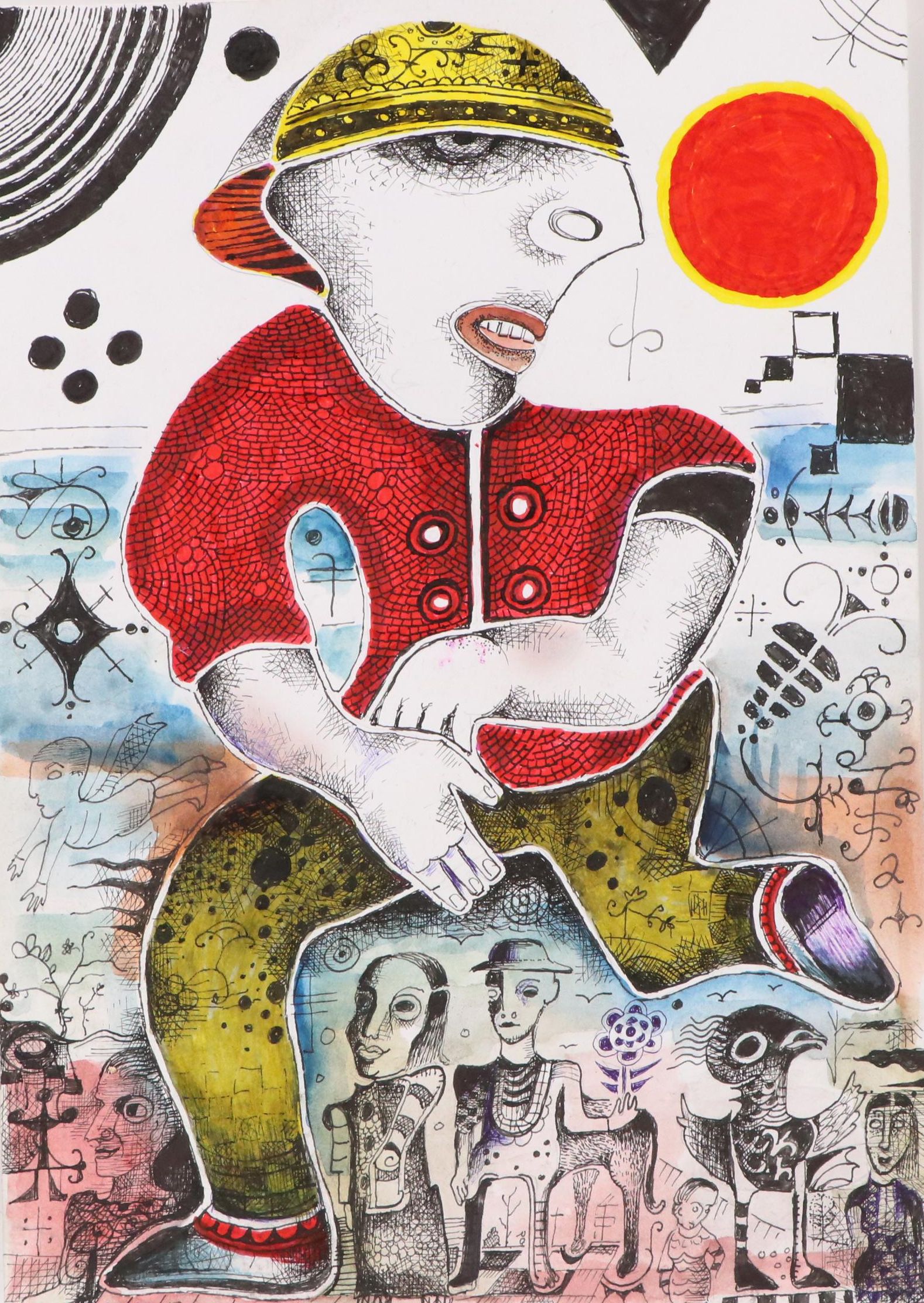 Nikolay "Kuk" Manuylov Figural Surrealist Mixed Media Illustration, 2013