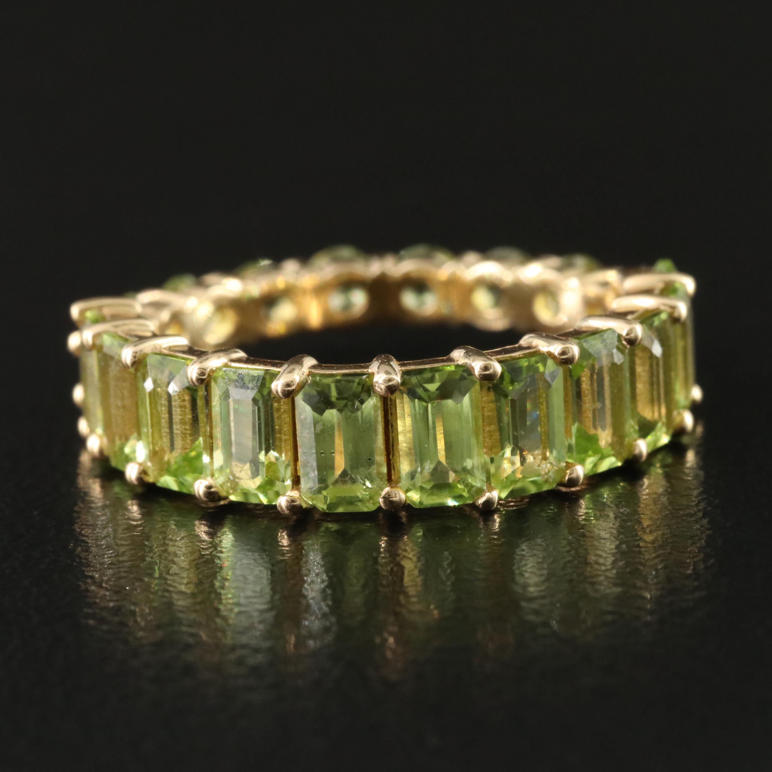 18K Peridot Eternity Band