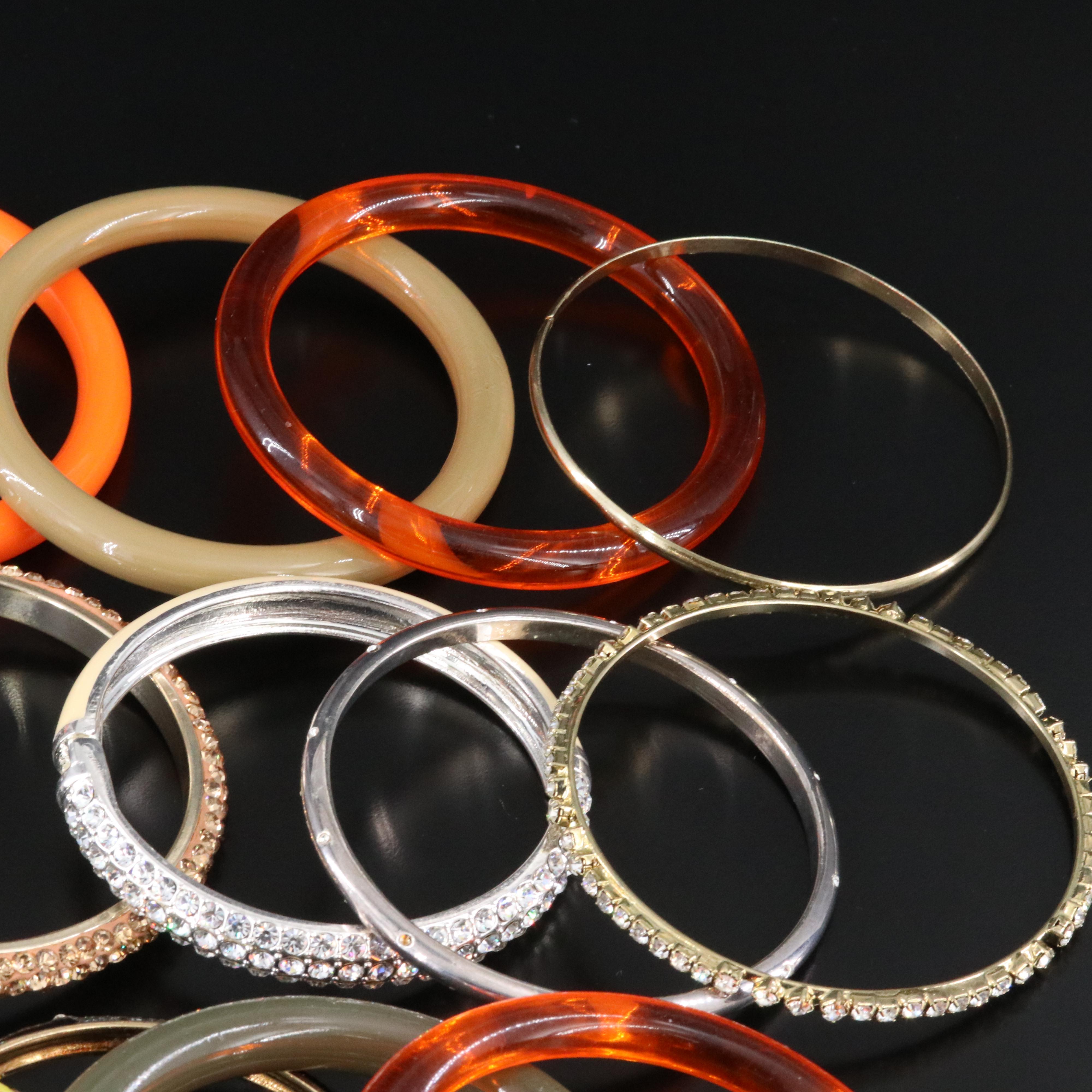 Rhinestone, Resin and Enamel Bangle Collection Featuring J Crew and KJL