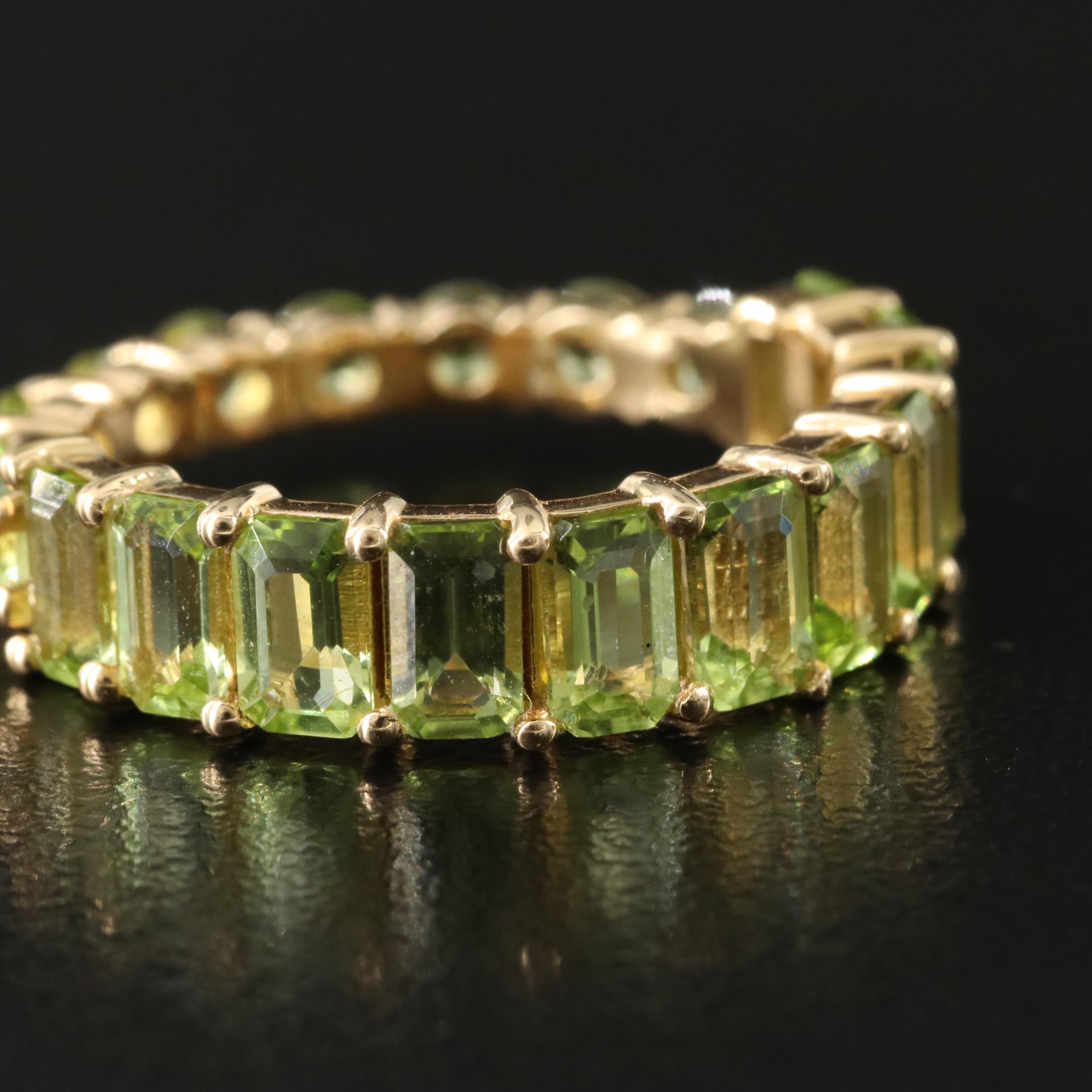 18K Peridot Eternity Band