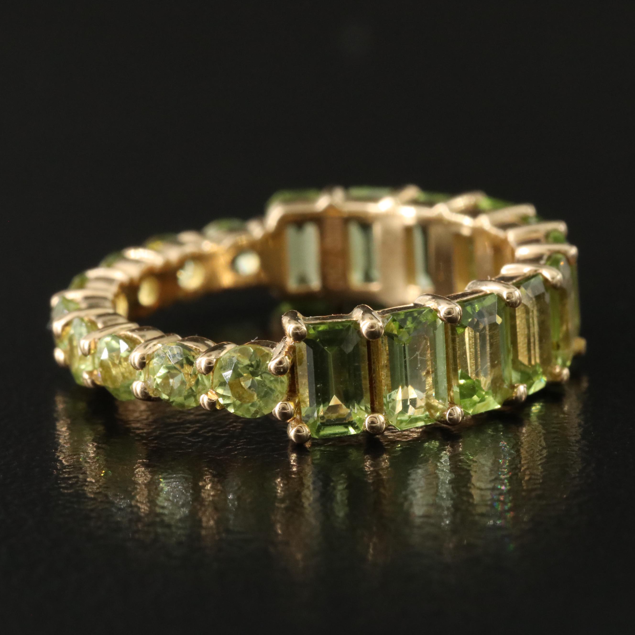 18K Peridot Eternity Band