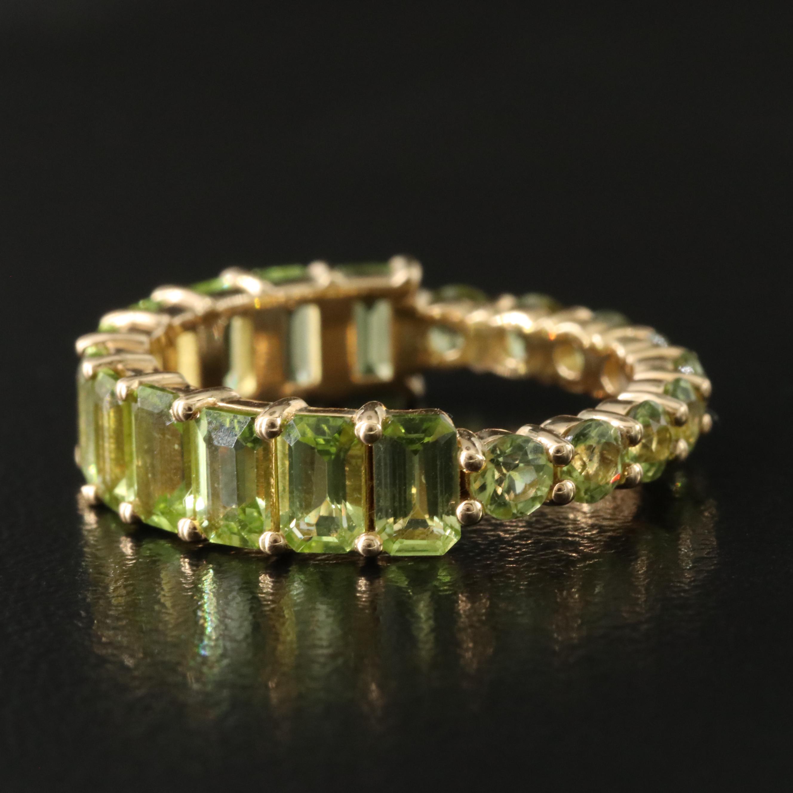 18K Peridot Eternity Band