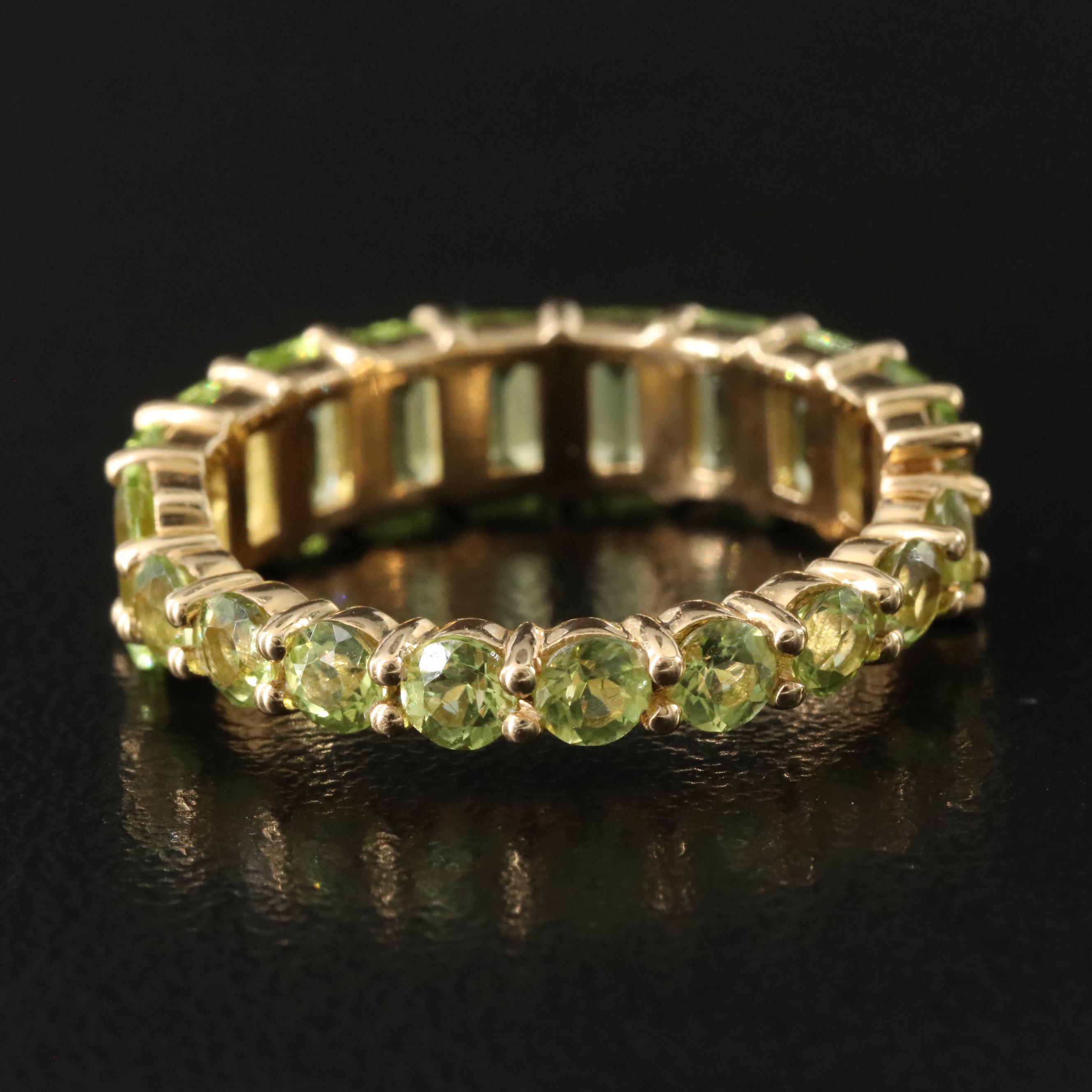 18K Peridot Eternity Band