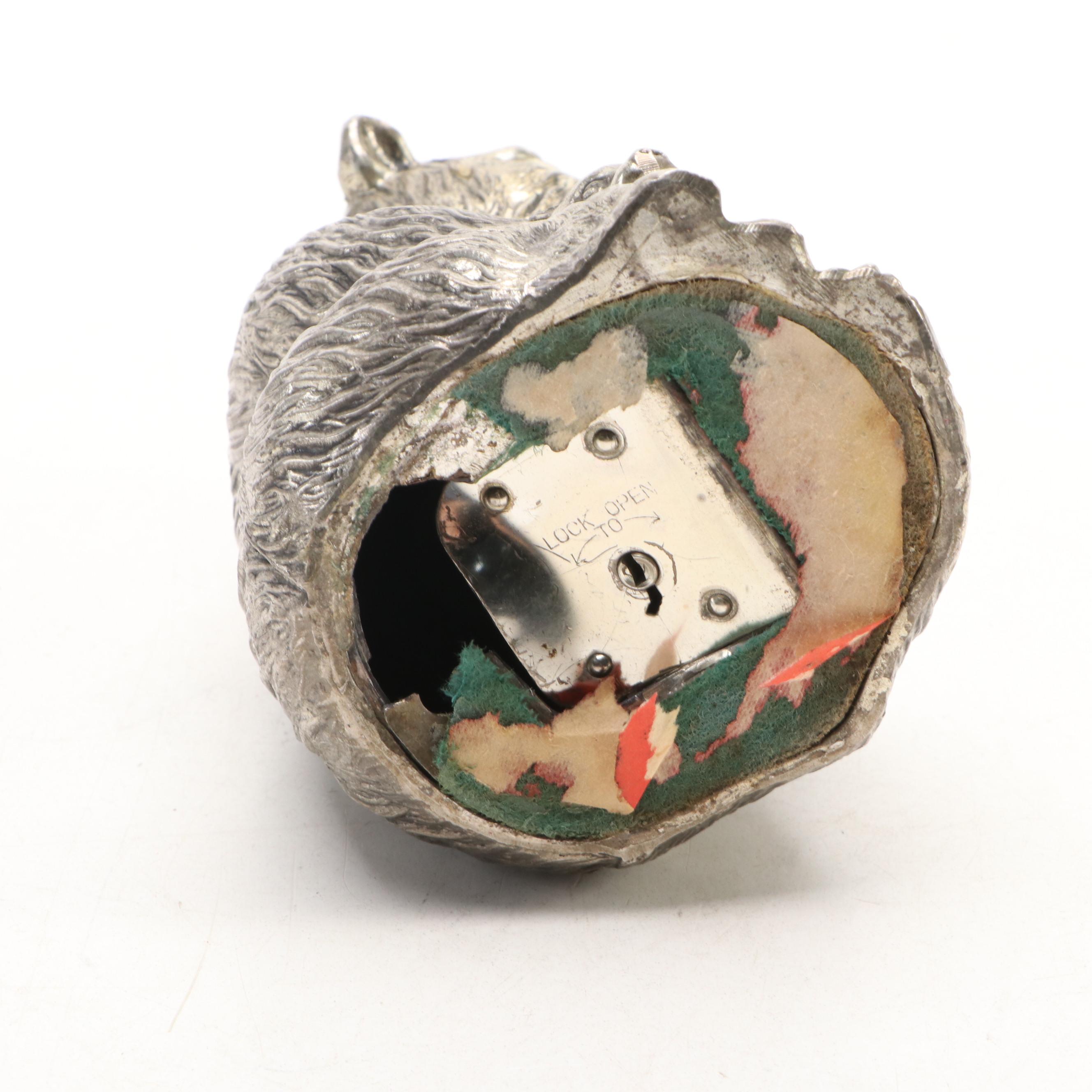 Mother Bear and Cubs Metal Coin Bank, Late 20th Century