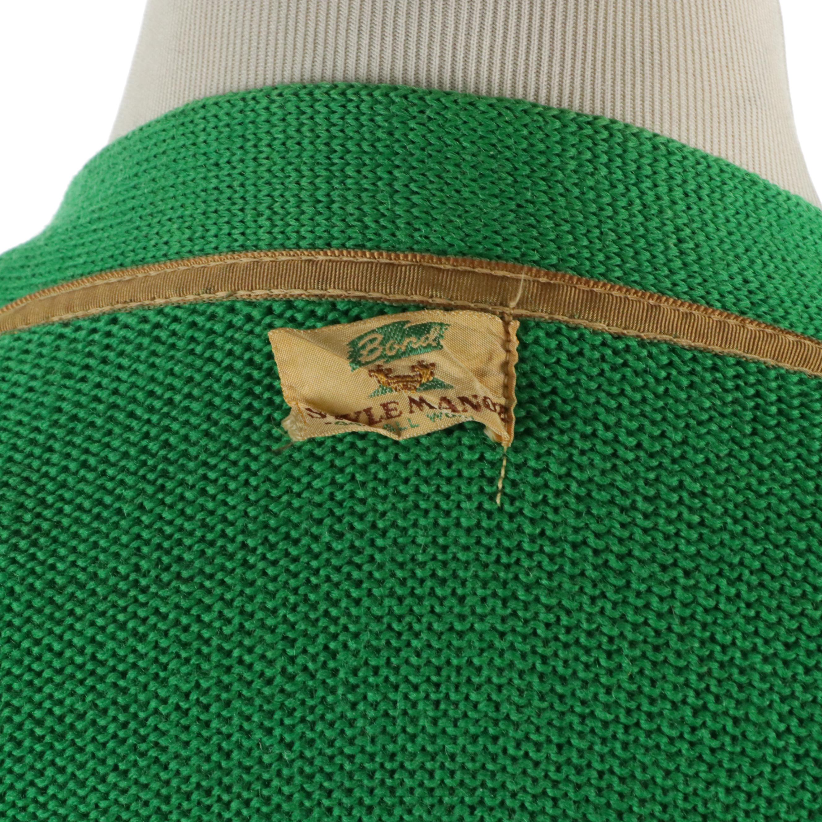 Men's Vintage Forest Park Wool Letterman Jacket and Wool Knit V-Neck Cardigan