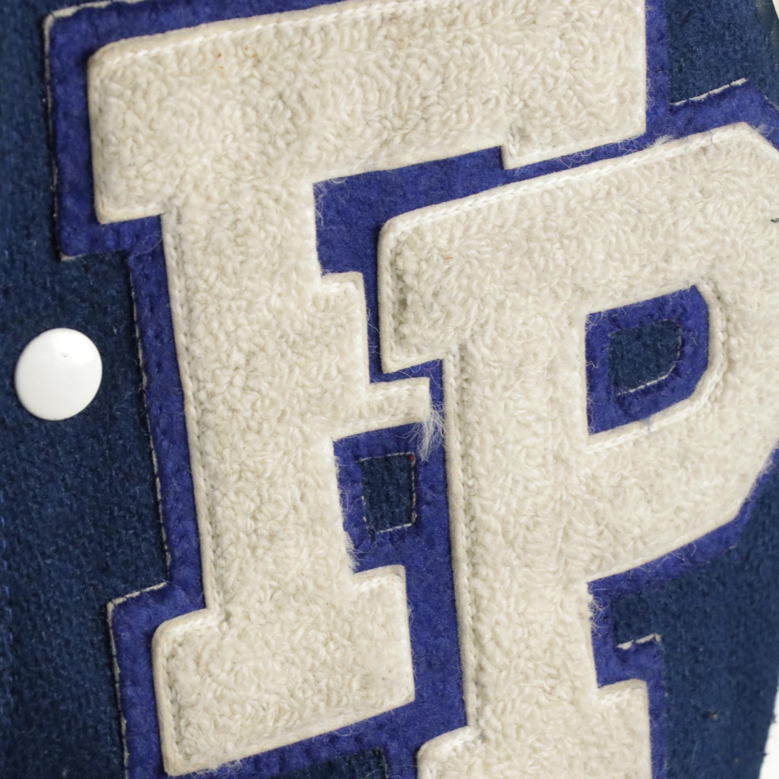 Men's Vintage Forest Park Wool Letterman Jacket and Wool Knit V-Neck Cardigan