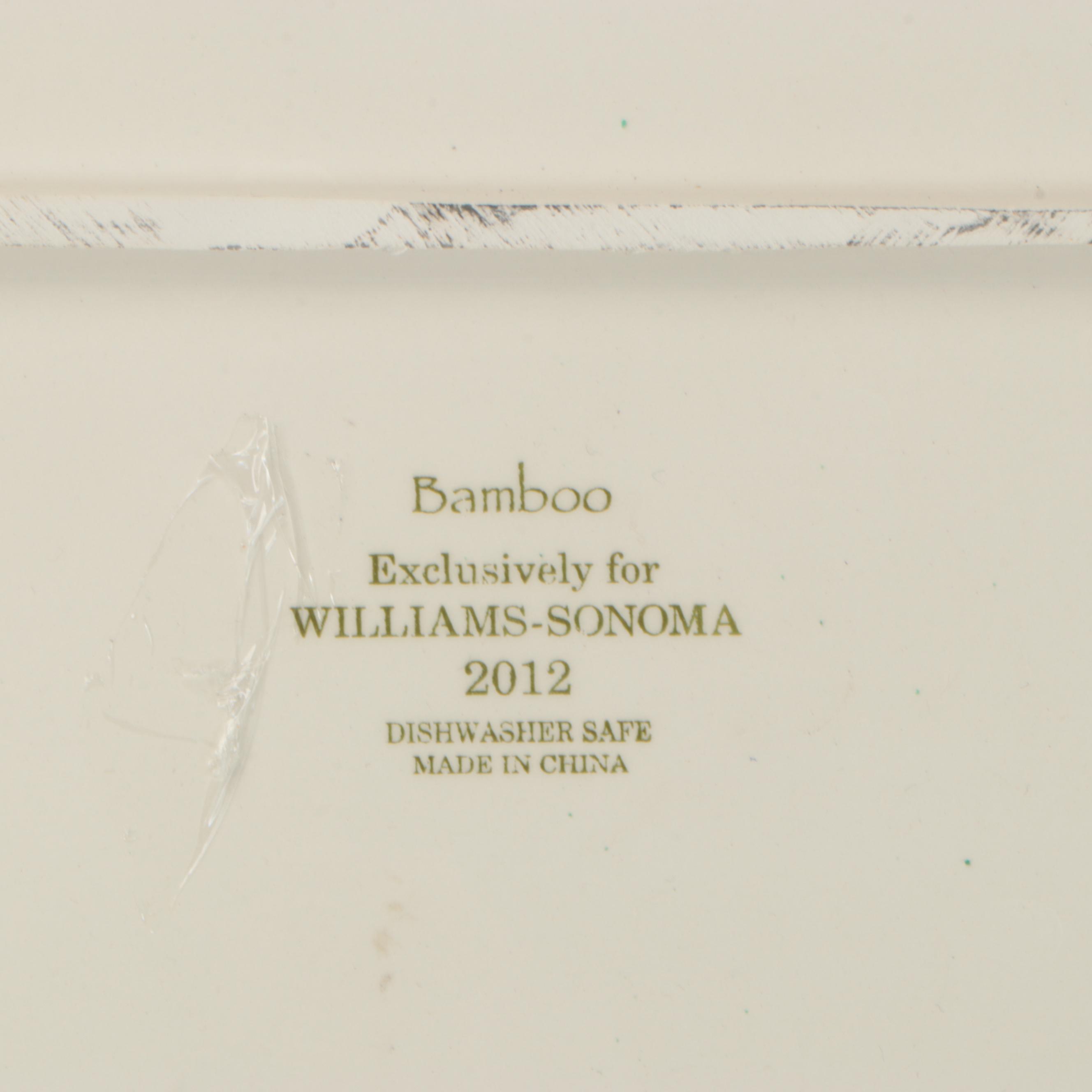 Williams-Sonoma "Bamboo" Platter with Chafing Dishes and Other Serving Pieces