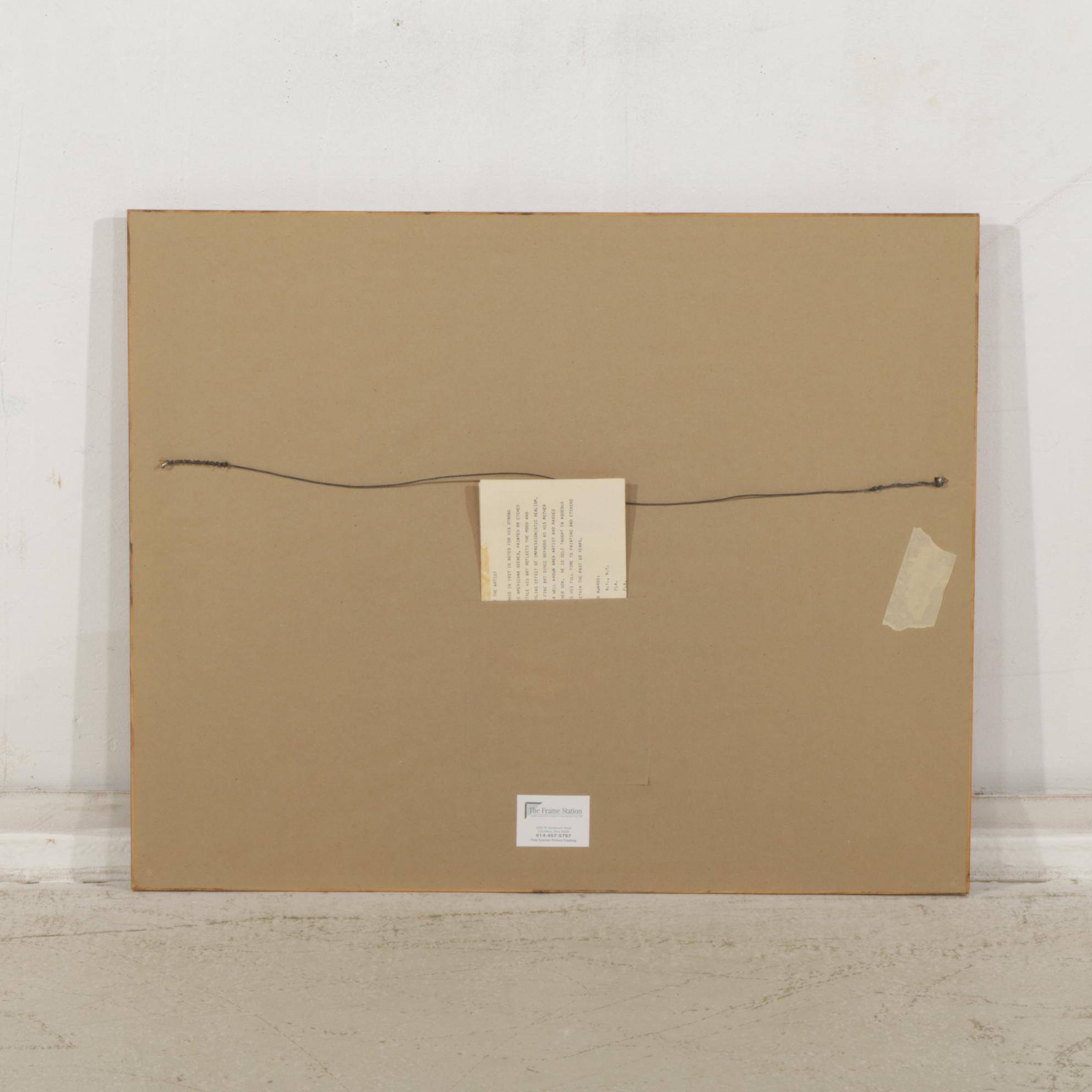 Ed Gifford "The Gathering" Watercolor Painting, 1987