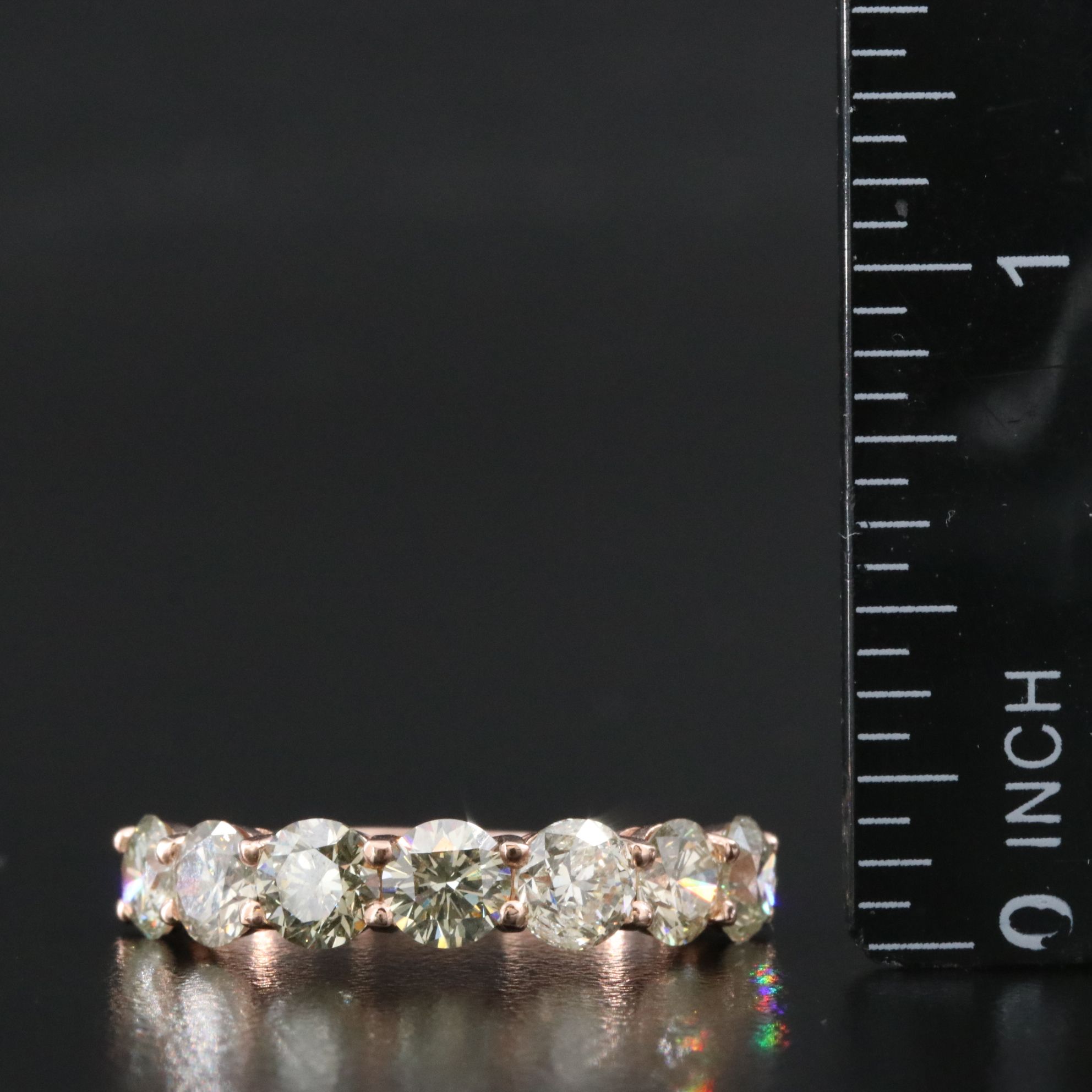 14K Rose Gold 3.20 CTW Fancy Diamond Ring with IGI Report