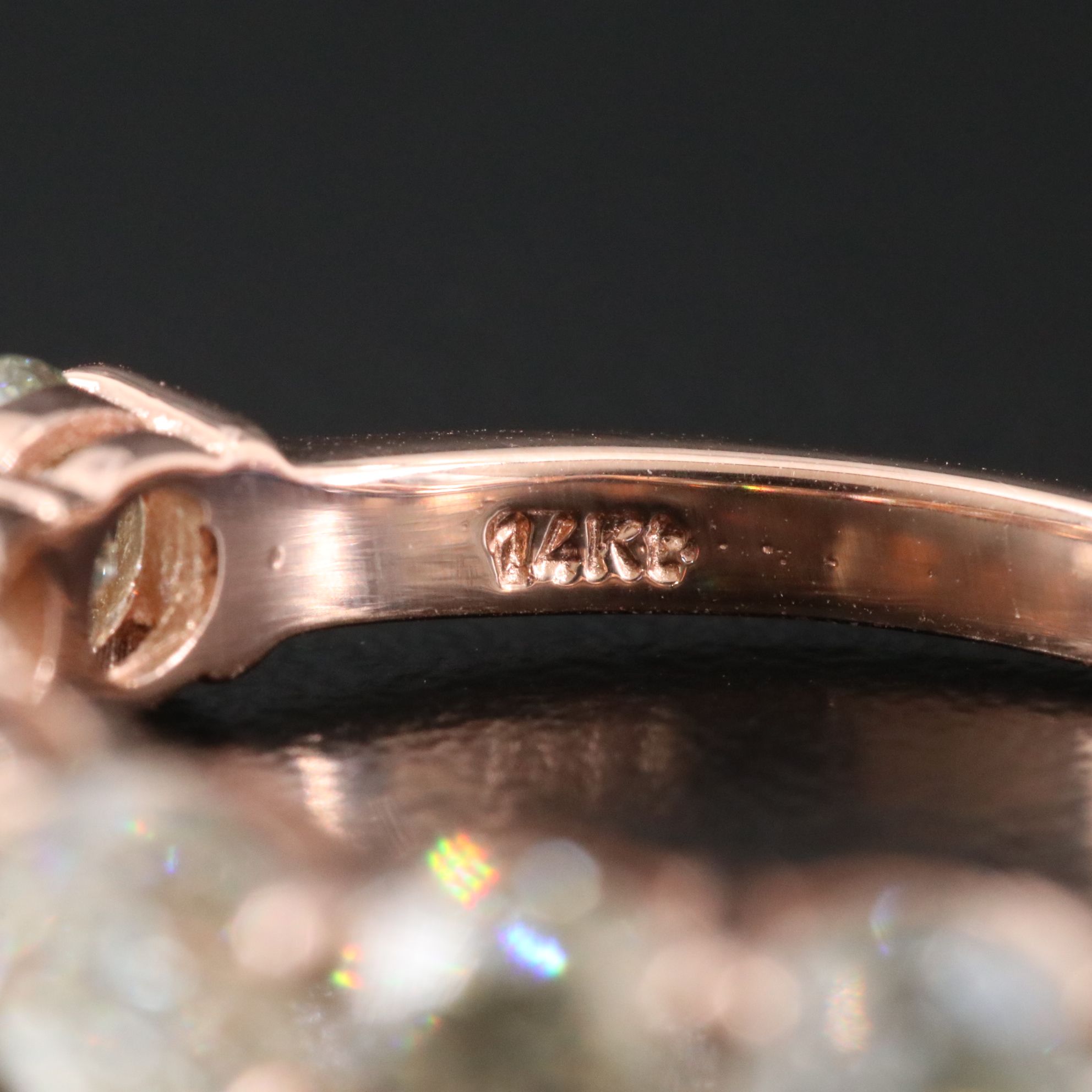 14K Rose Gold 3.20 CTW Fancy Diamond Ring with IGI Report