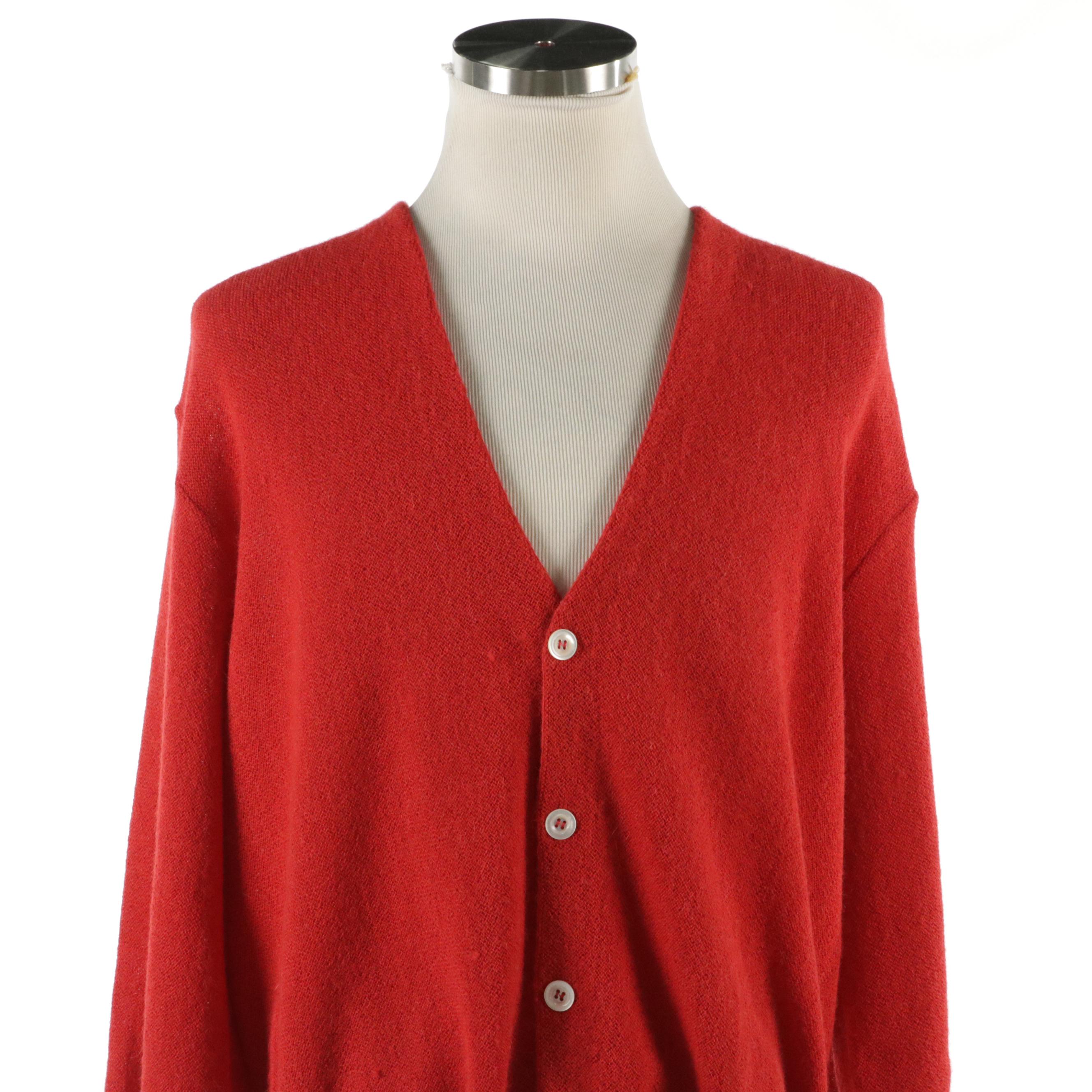 Men's Vintage Forest Park Wool Letterman Jacket, Burkhardts Alpaca Knit Cardigan