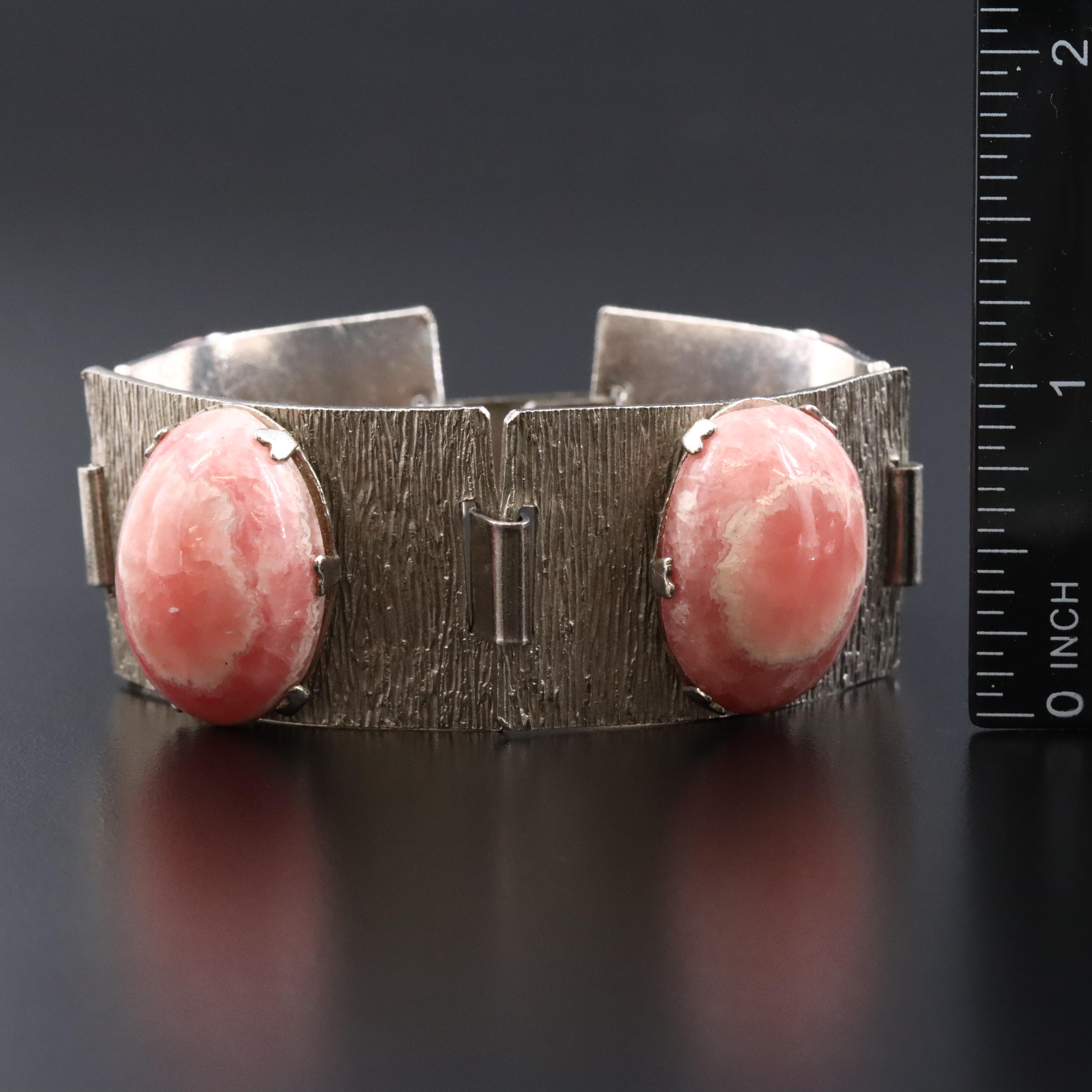 Rhodochrosite Panel Bracelet