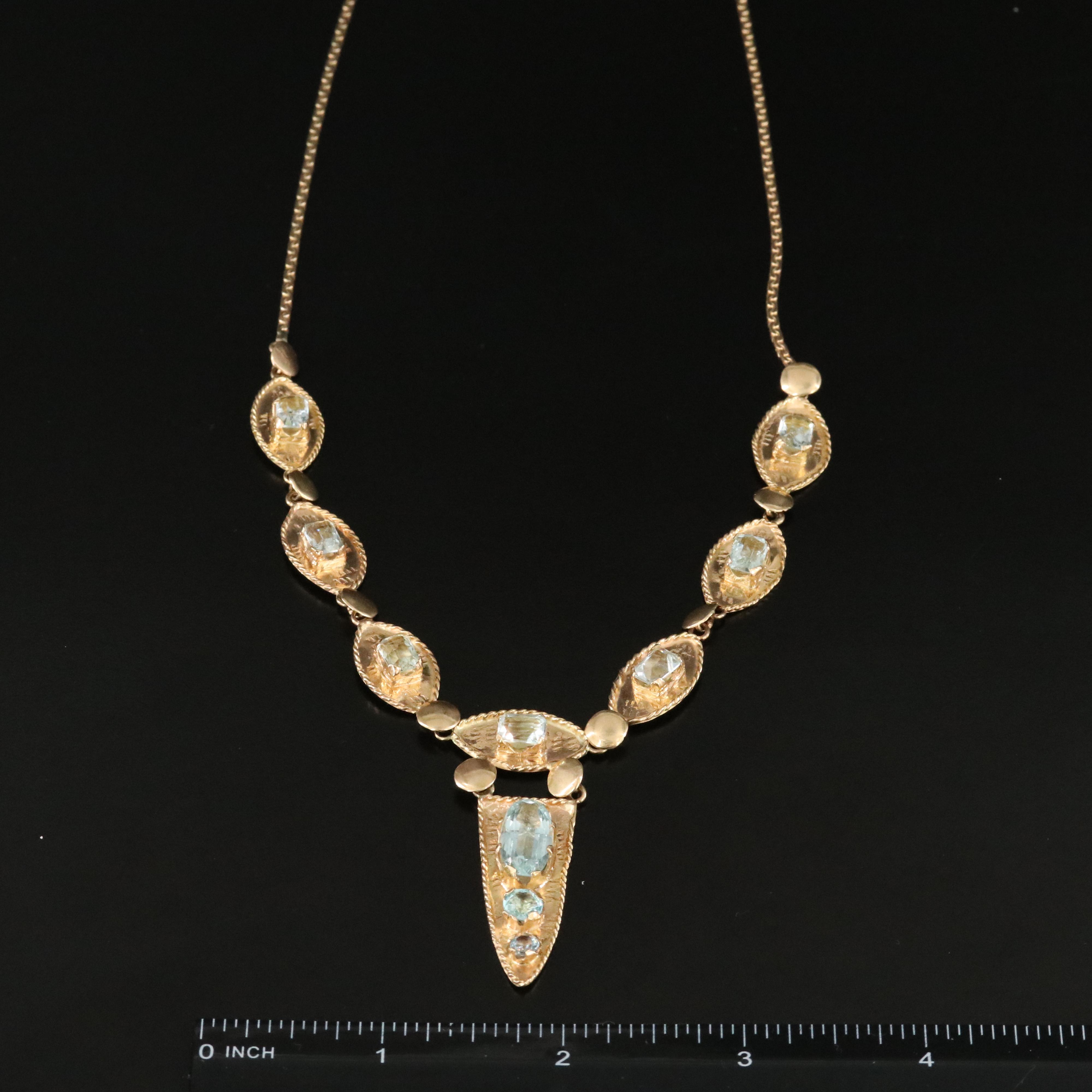 14K Aquamarine Necklace
