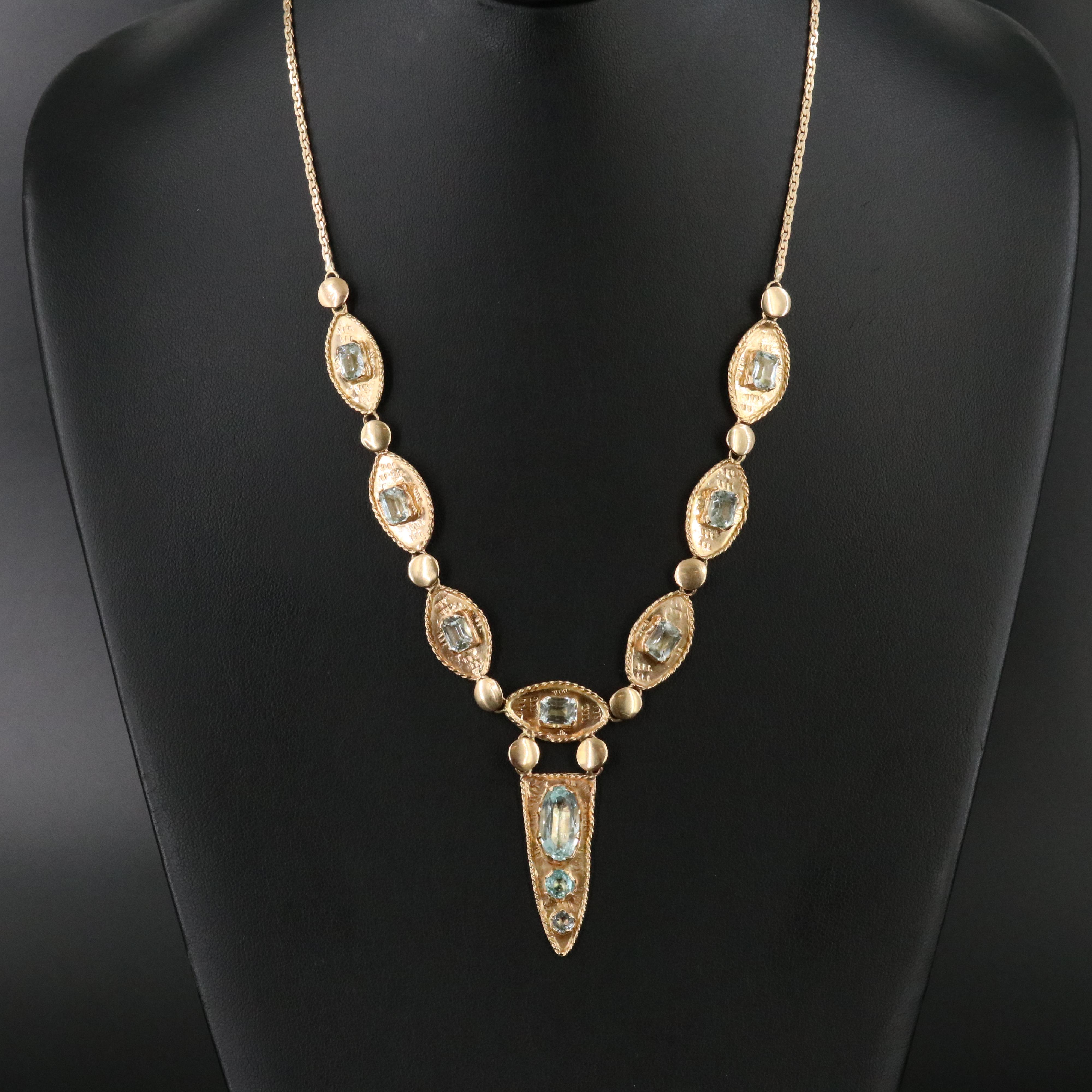 14K Aquamarine Necklace