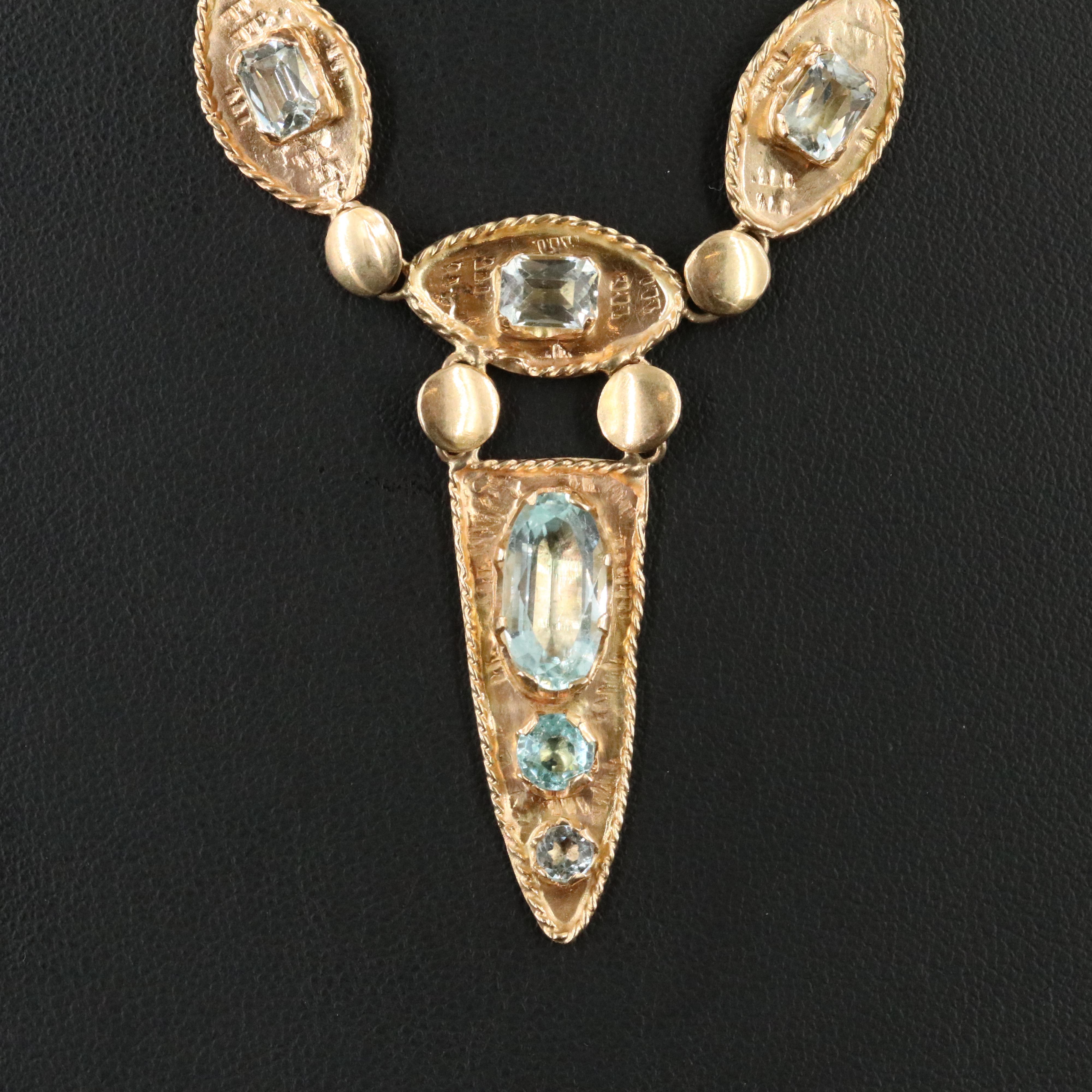 14K Aquamarine Necklace