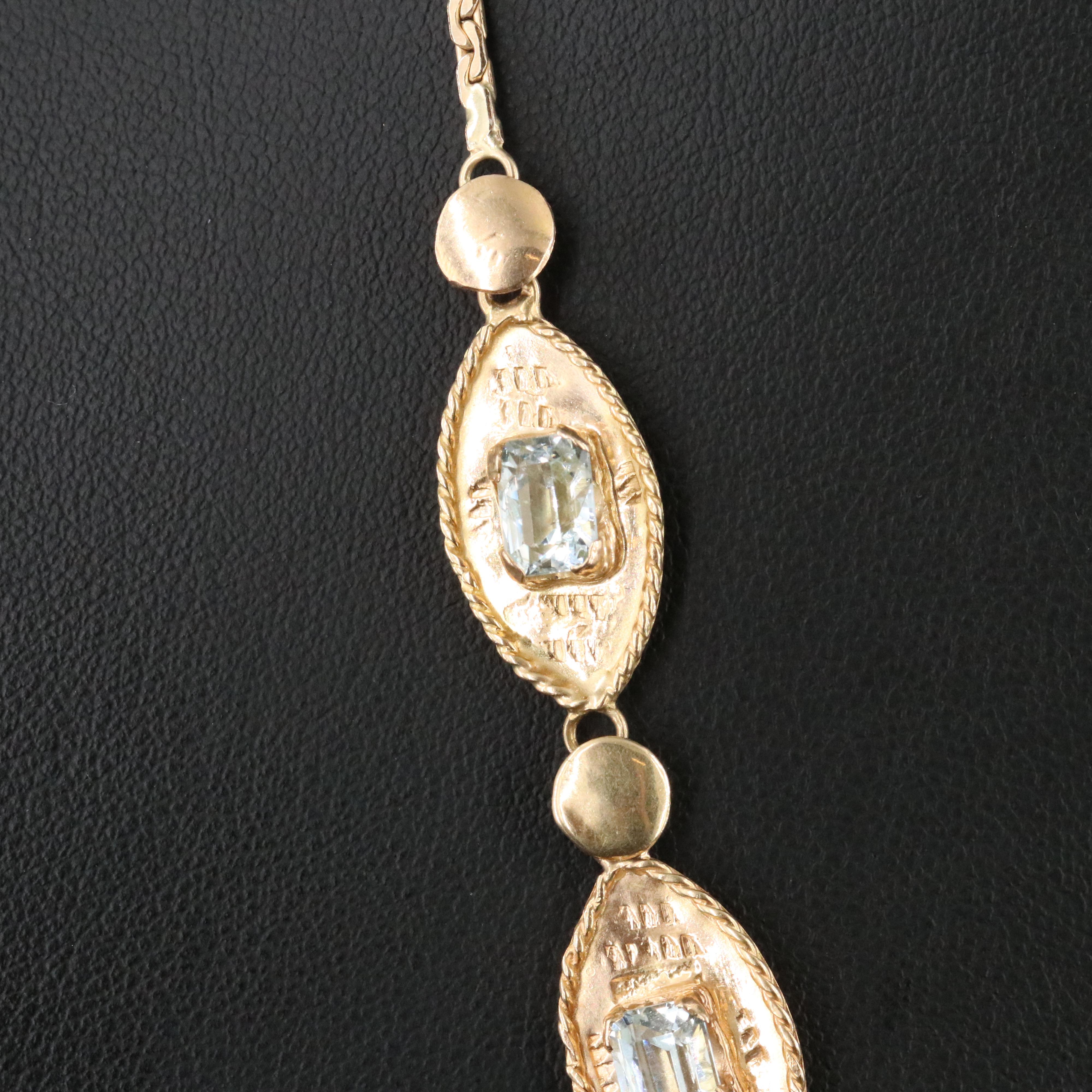 14K Aquamarine Necklace