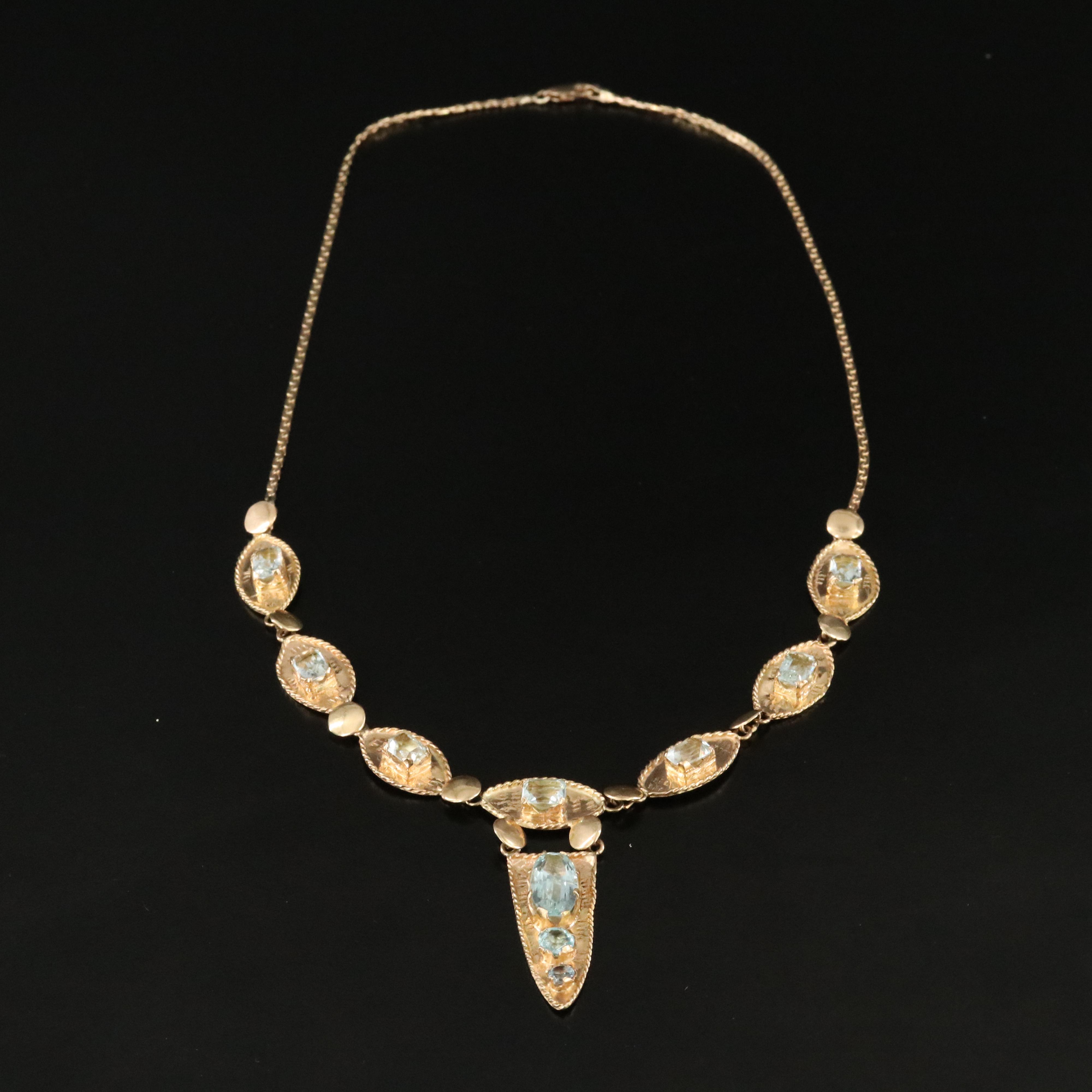 14K Aquamarine Necklace