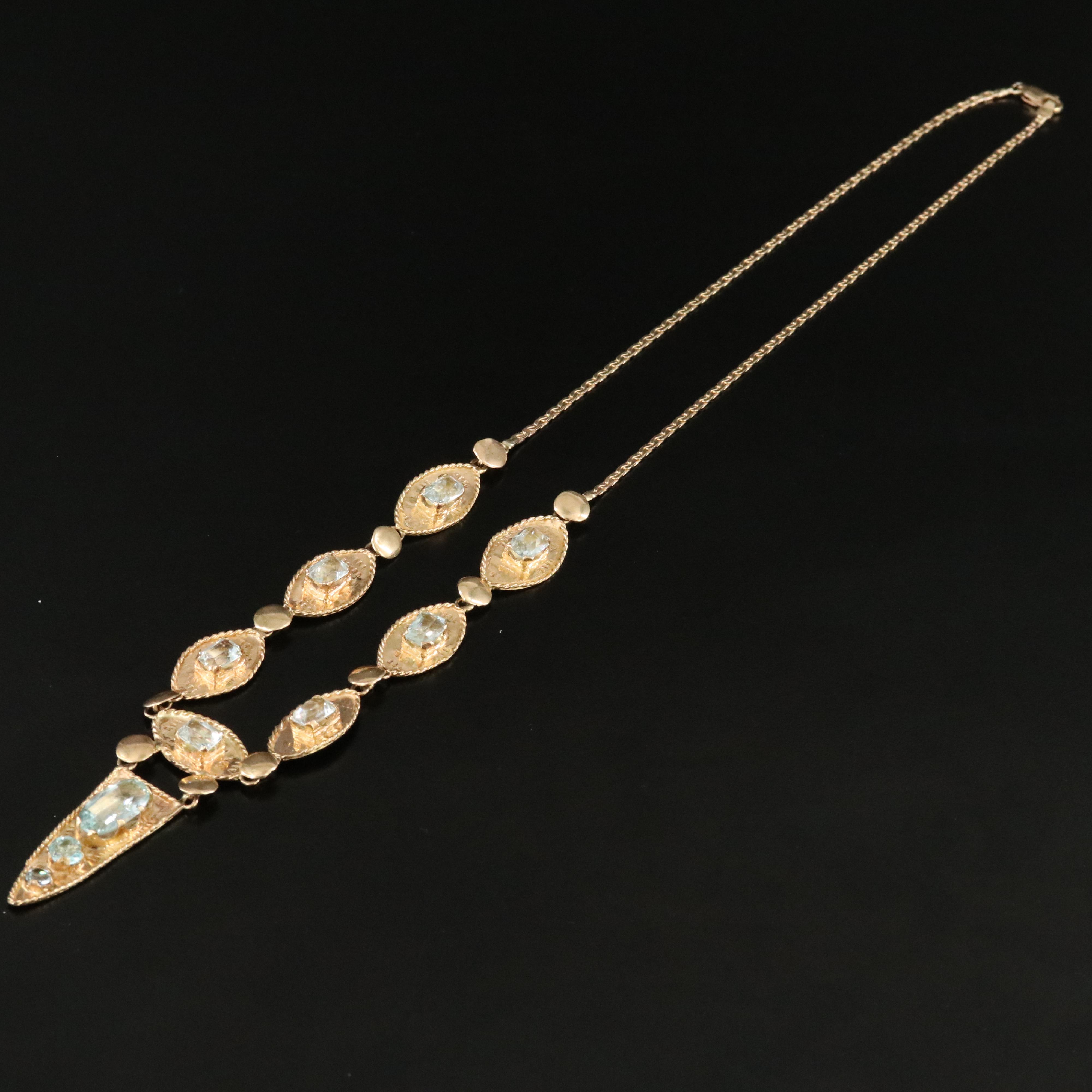 14K Aquamarine Necklace