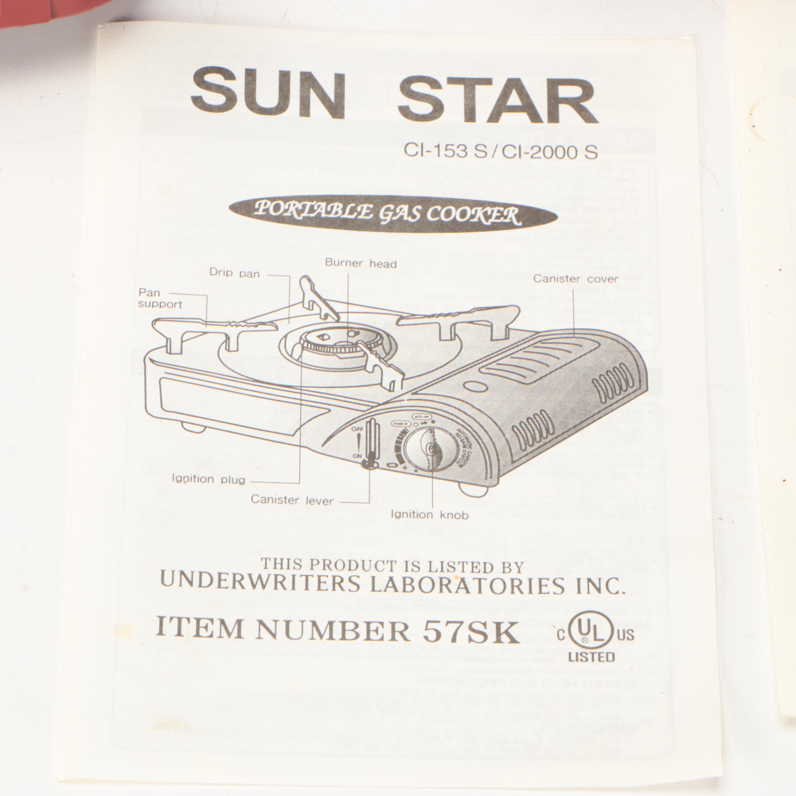 Sun Star Portable Gas Cookers