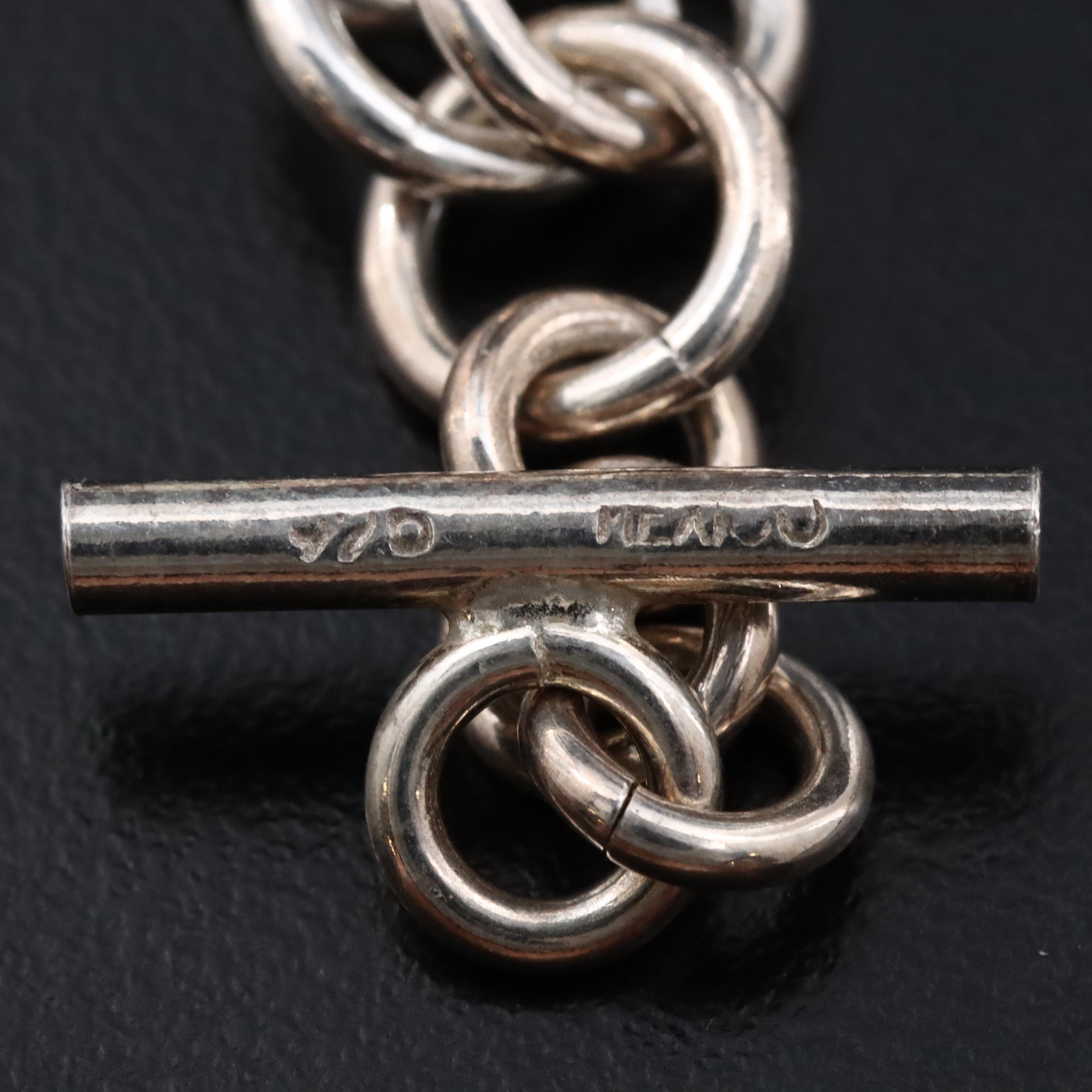 Sterling Enamel Disc Bracelet