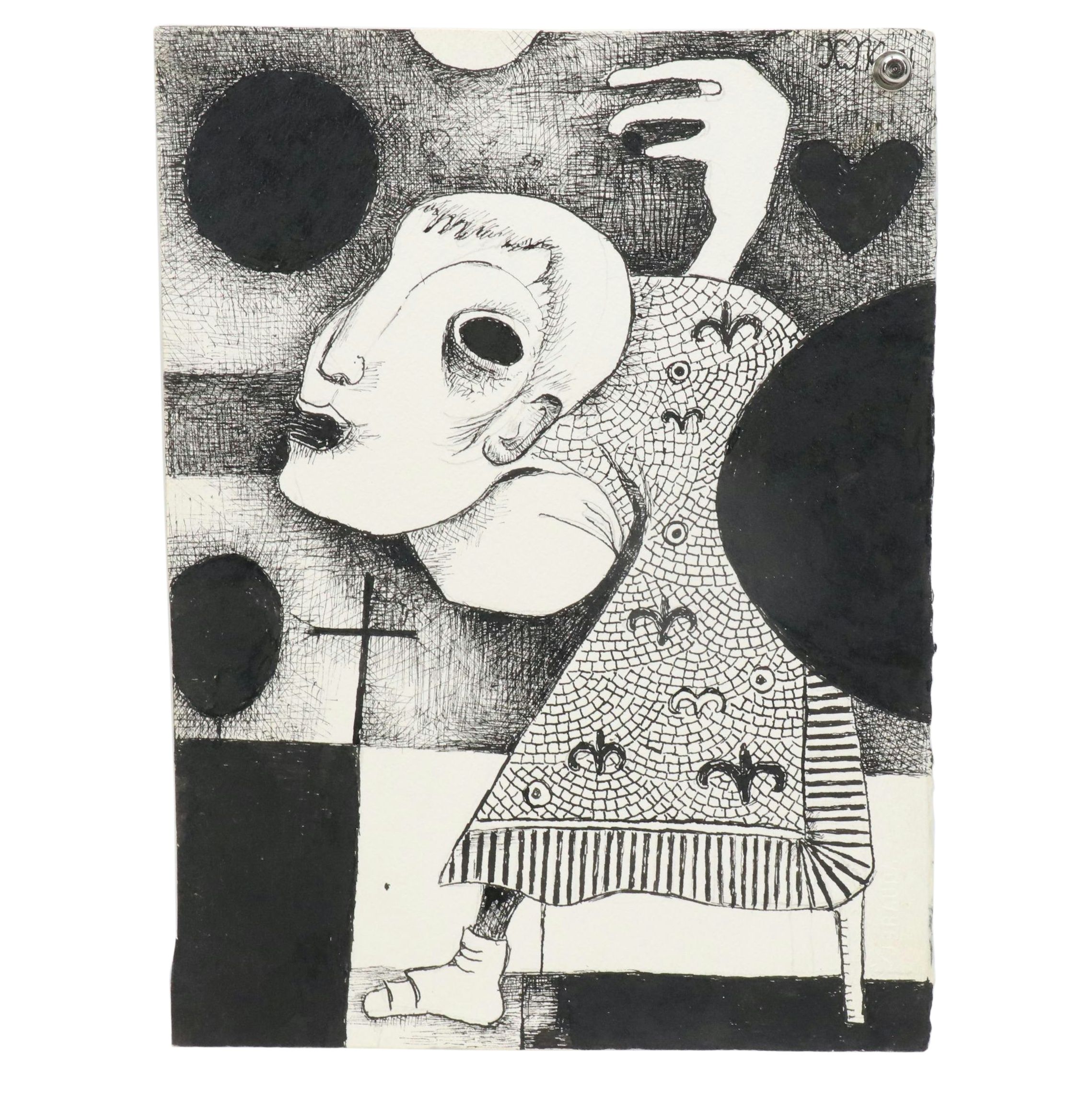 Nikolay Manuylov “Kuk” Surrealist Figural Ink Illustration, 2021