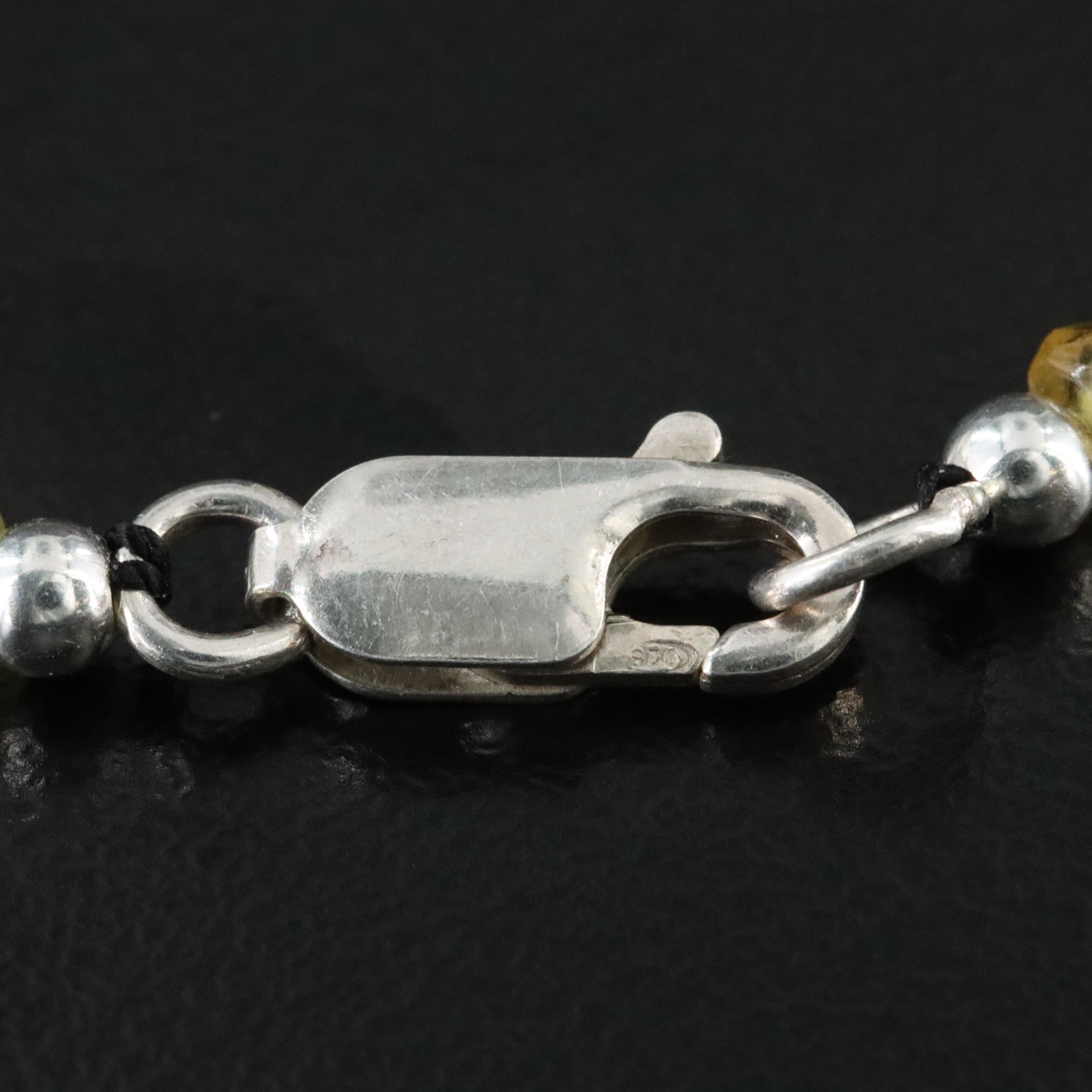 Sterling Sapphire, Emerald, and Ruby Necklace