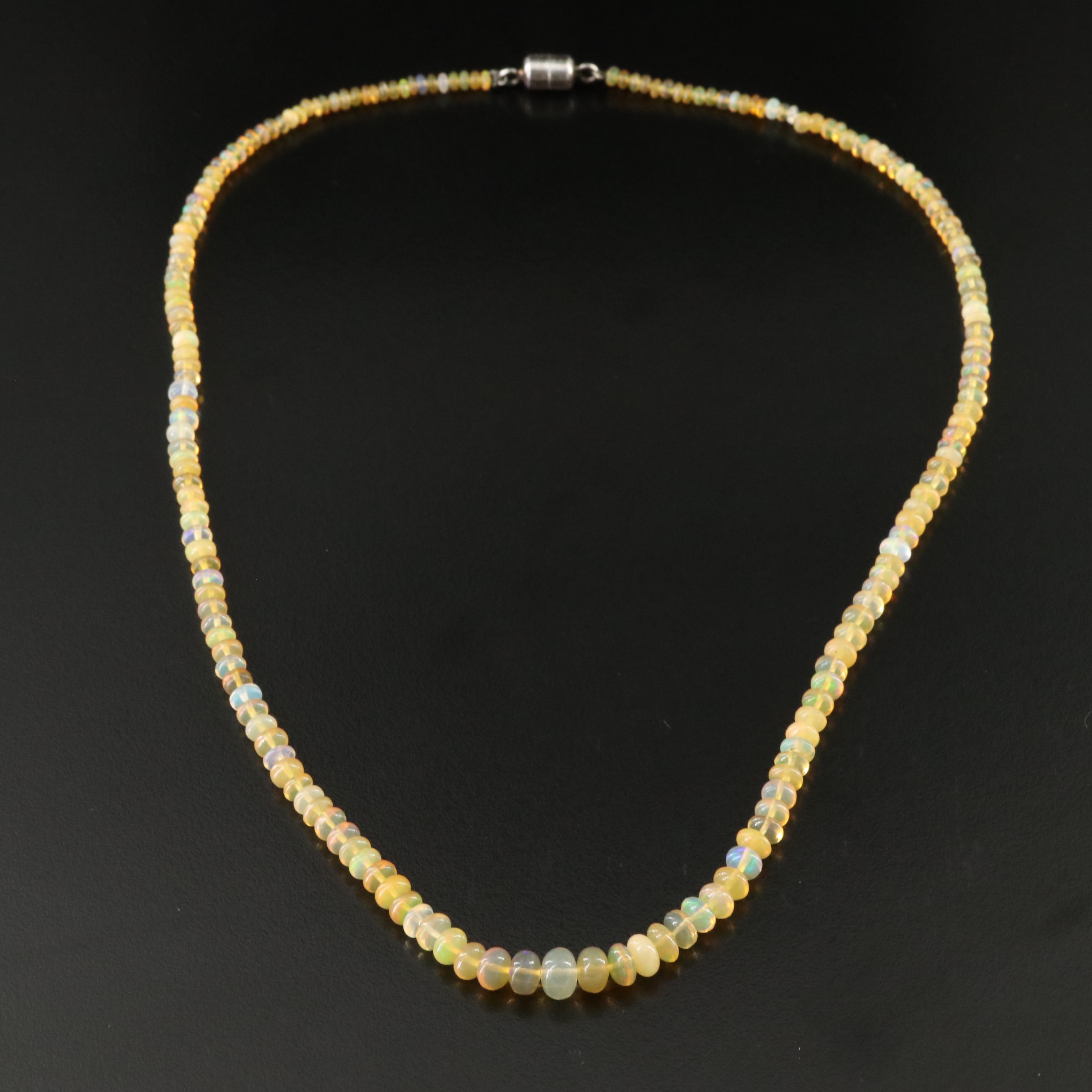 Opal Necklace with Sterling Magnetic Clasp