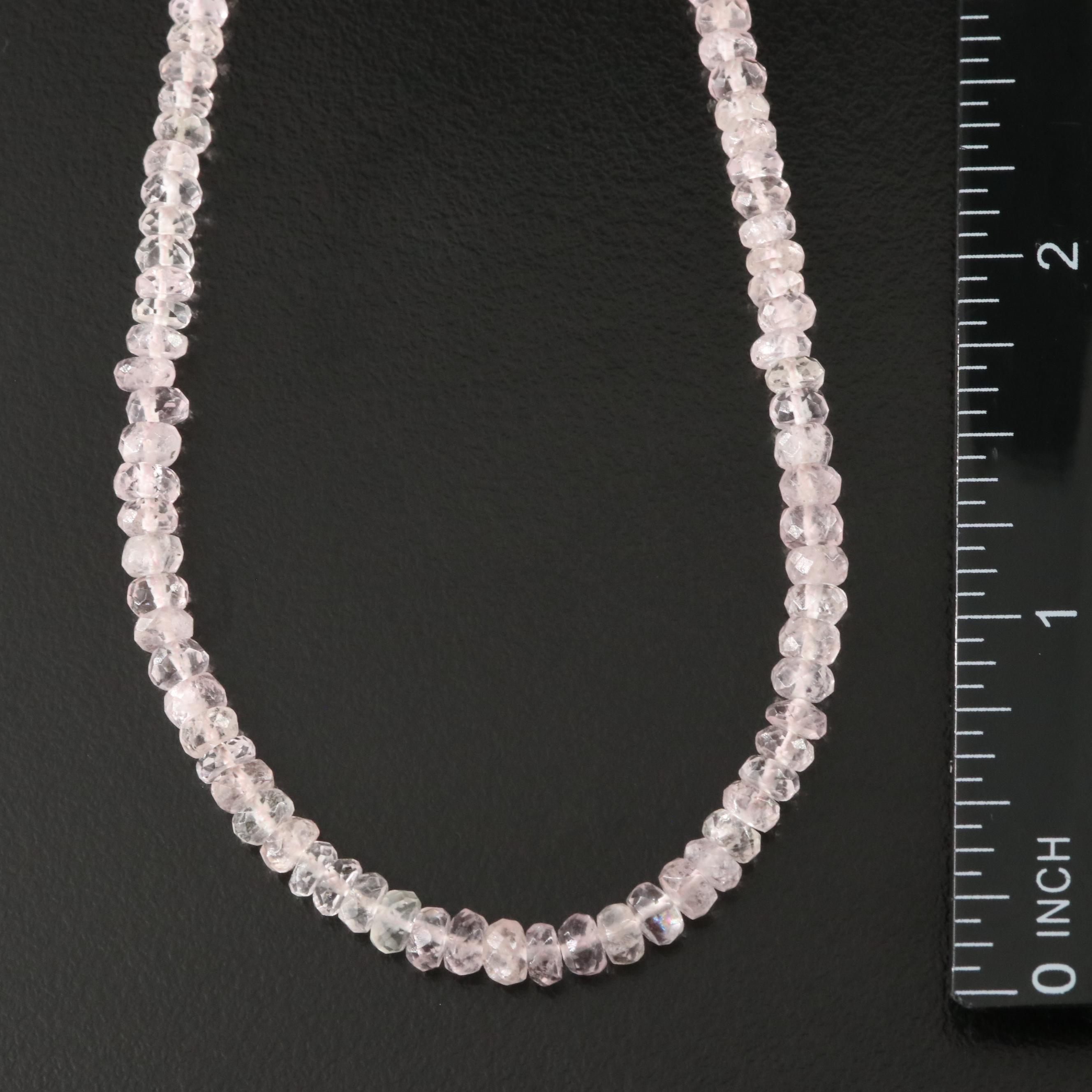 Rose Quartz Necklace with Sterling Clasp