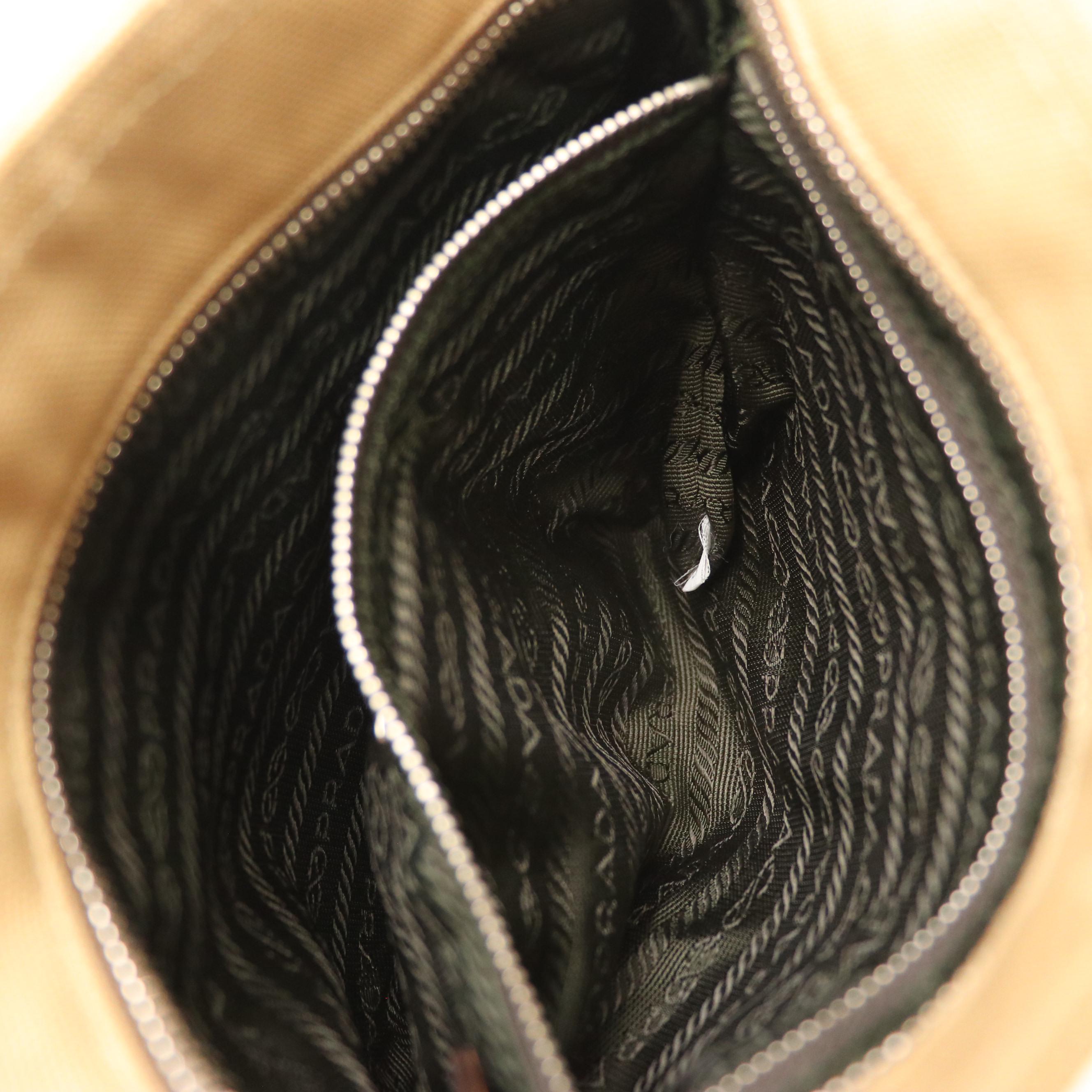 Prada Mini Tote in Canvas with Cinghiale Leather Trim