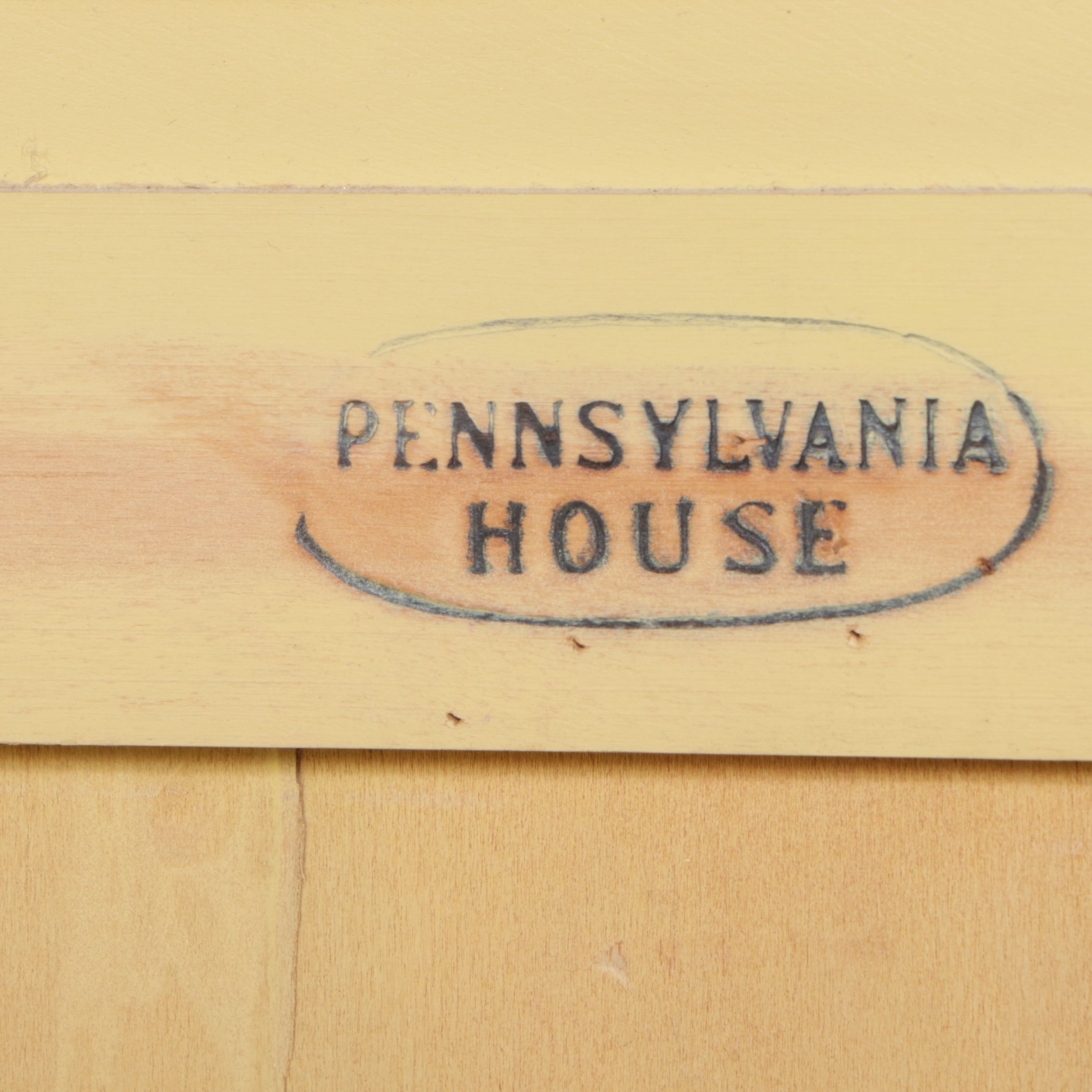 Pennsylvania House Early American Style Yellow-Painted Wood Cupboard