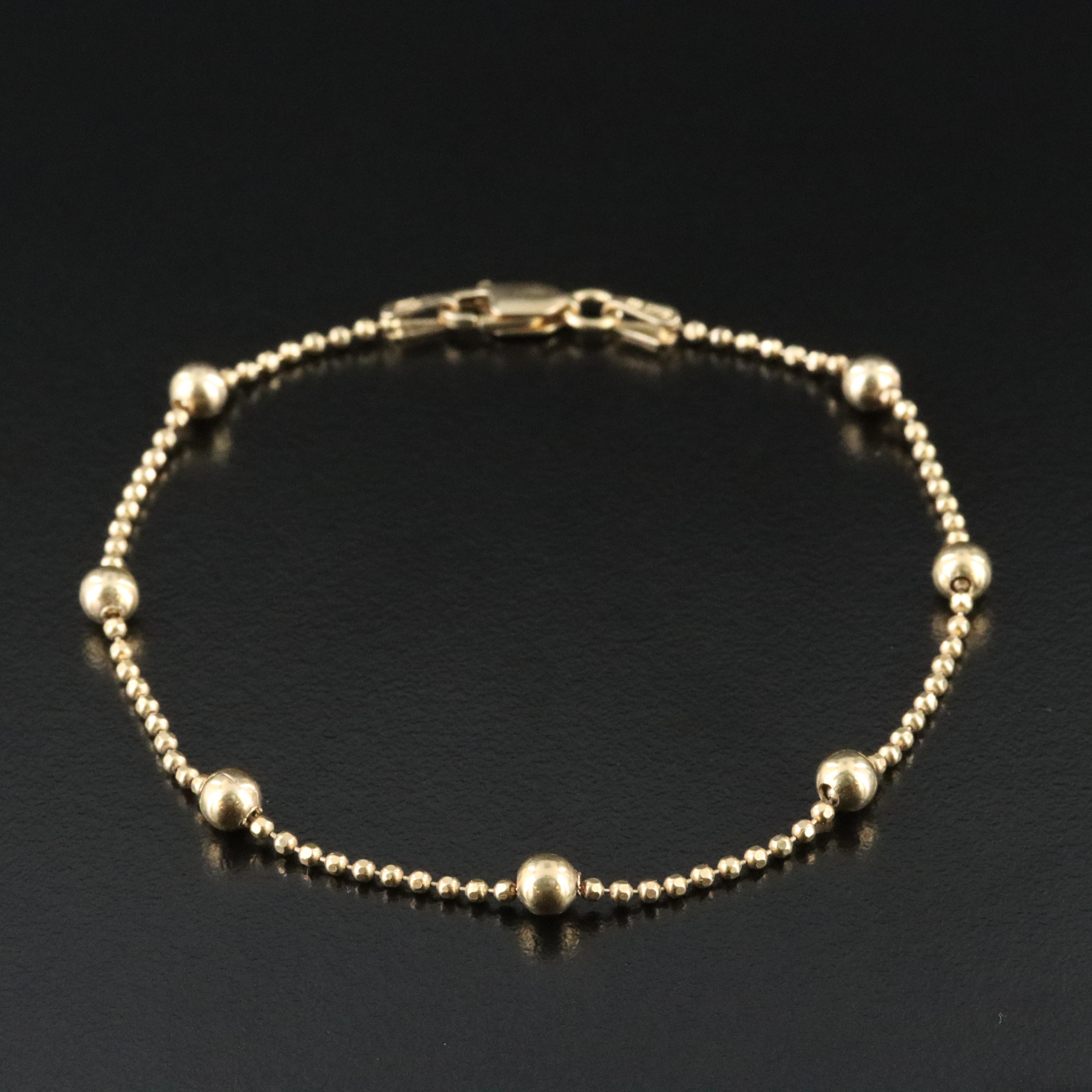 Sterling Station Bead Bracelet