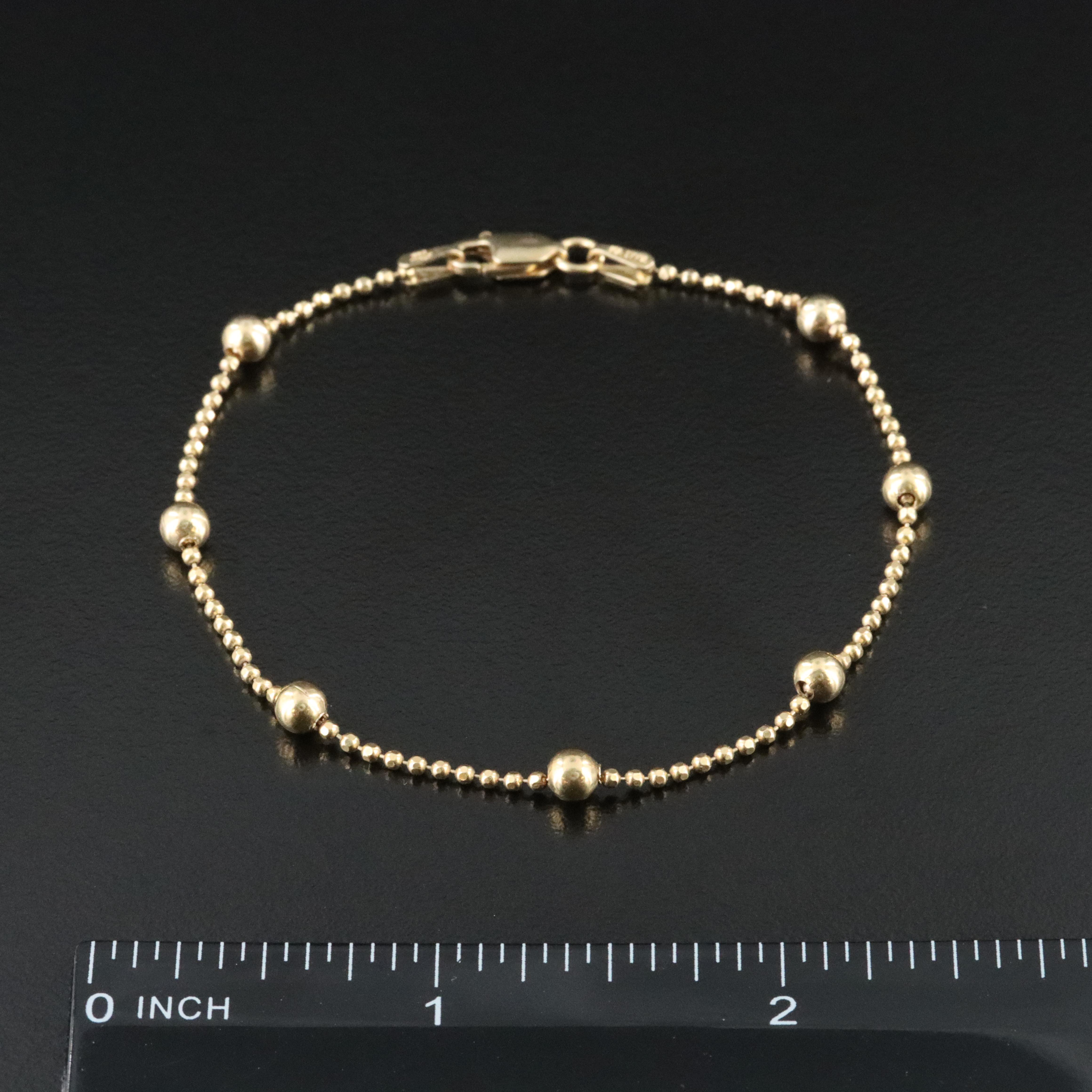 Sterling Station Bead Bracelet