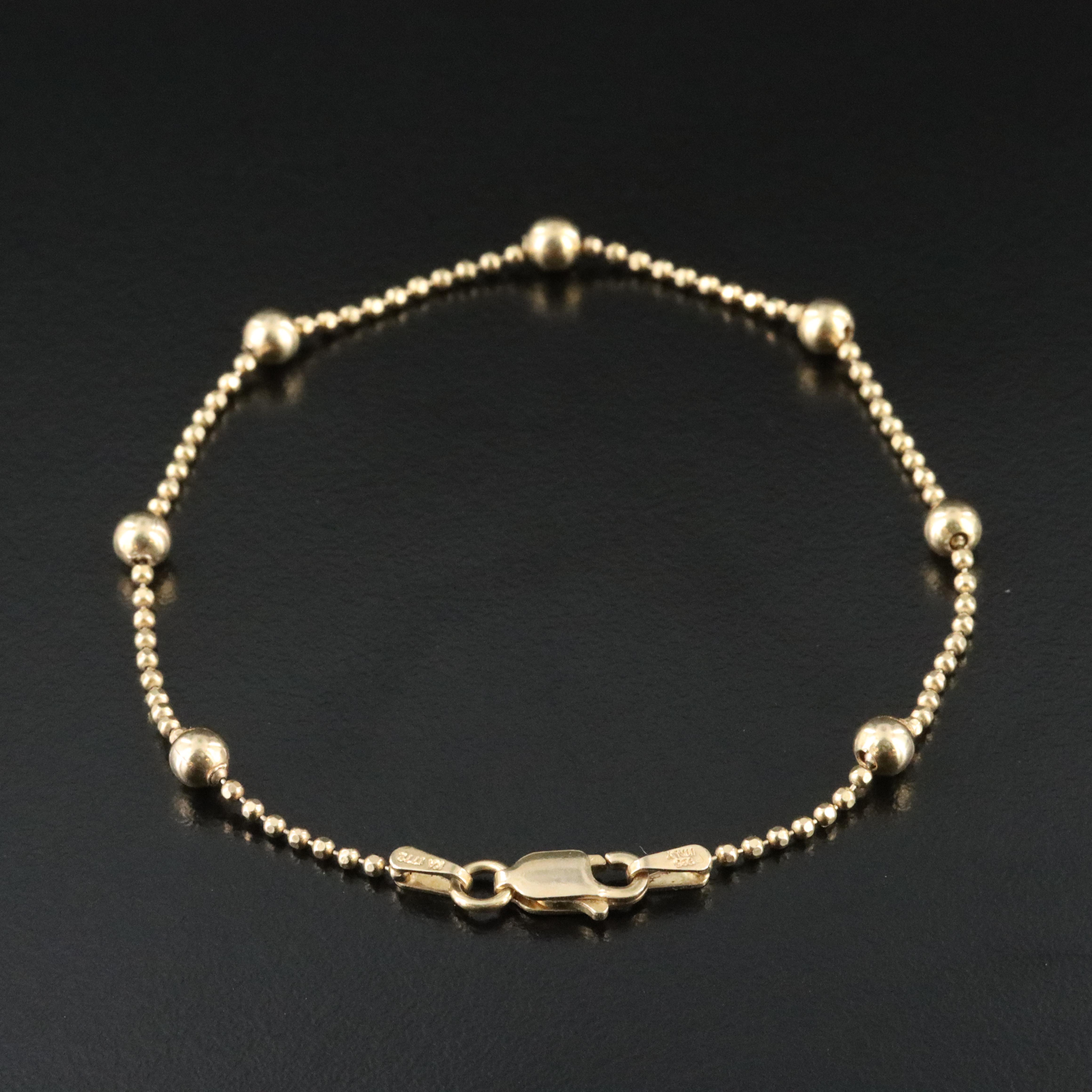Sterling Station Bead Bracelet