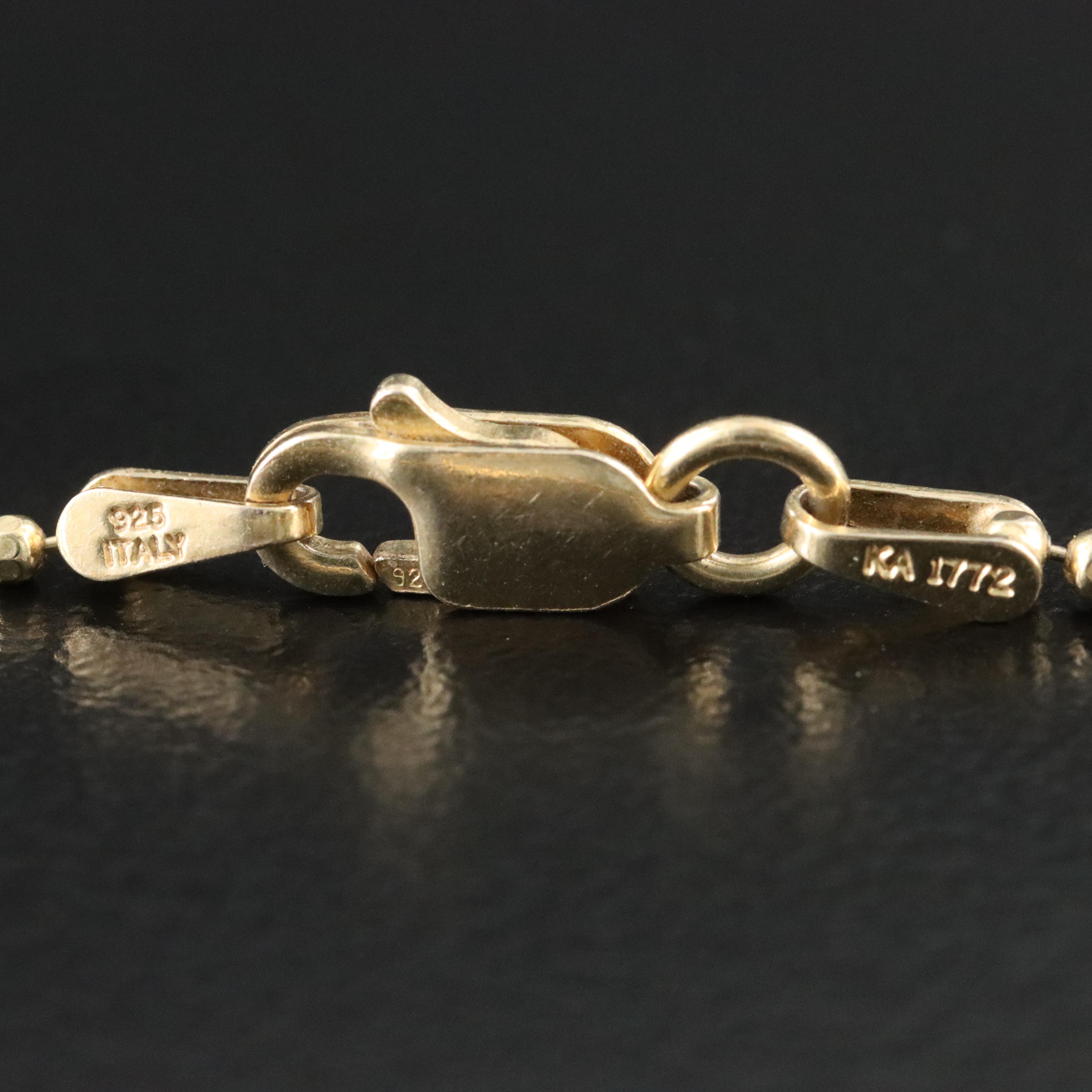 Sterling Station Bead Bracelet