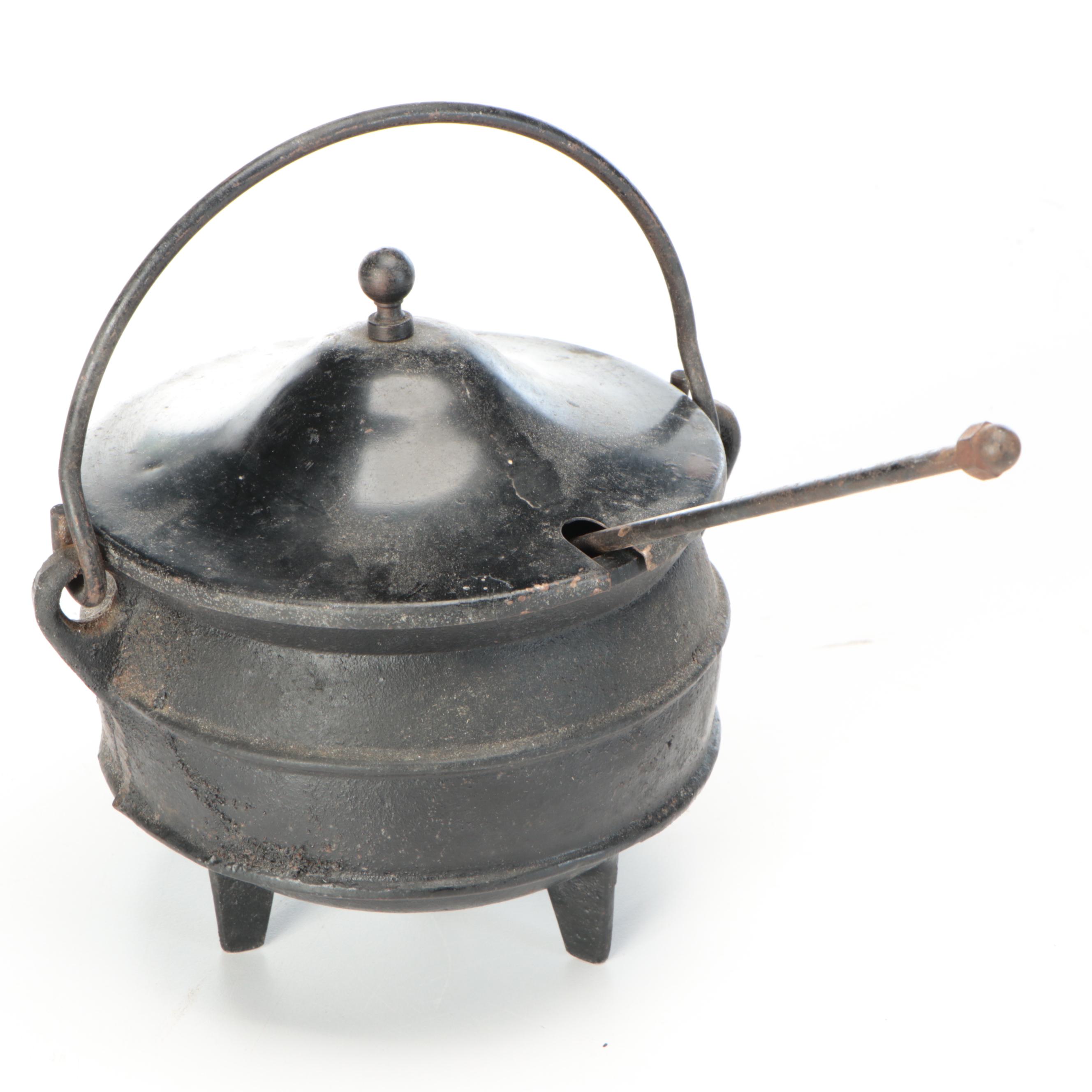 Mosaic Tile Metal Table and Glass Lantern, Other Metal and Ceramic Outdoor Décor