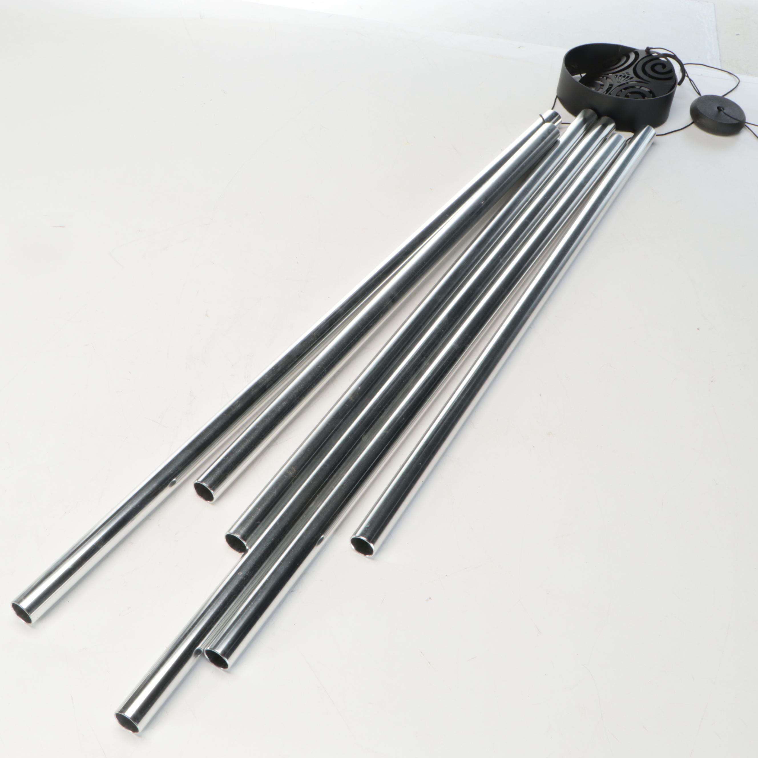 Mosaic Tile Metal Table and Glass Lantern, Other Metal and Ceramic Outdoor Décor