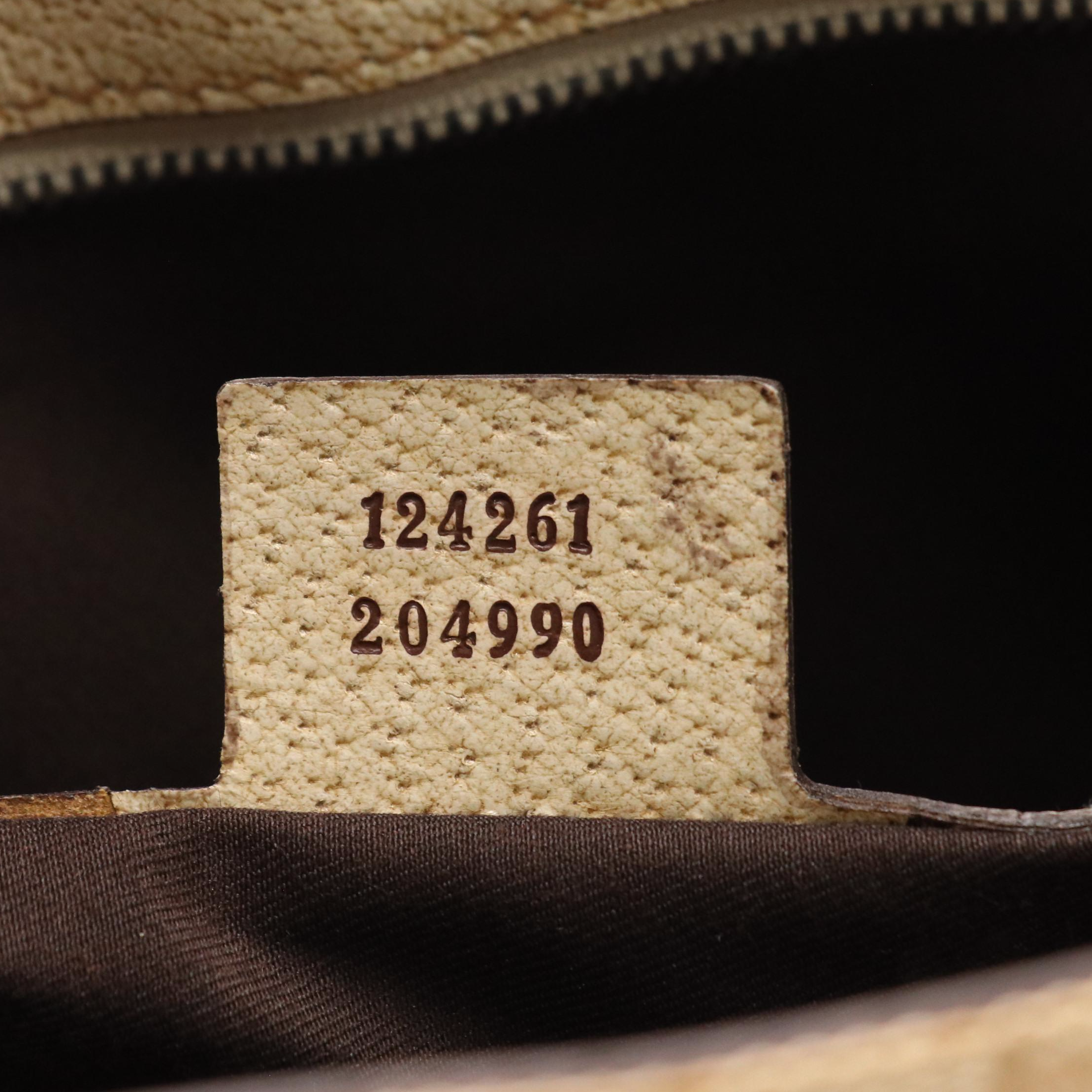 Gucci Tote in GG Jacquard Canvas and Cinghiale Leather