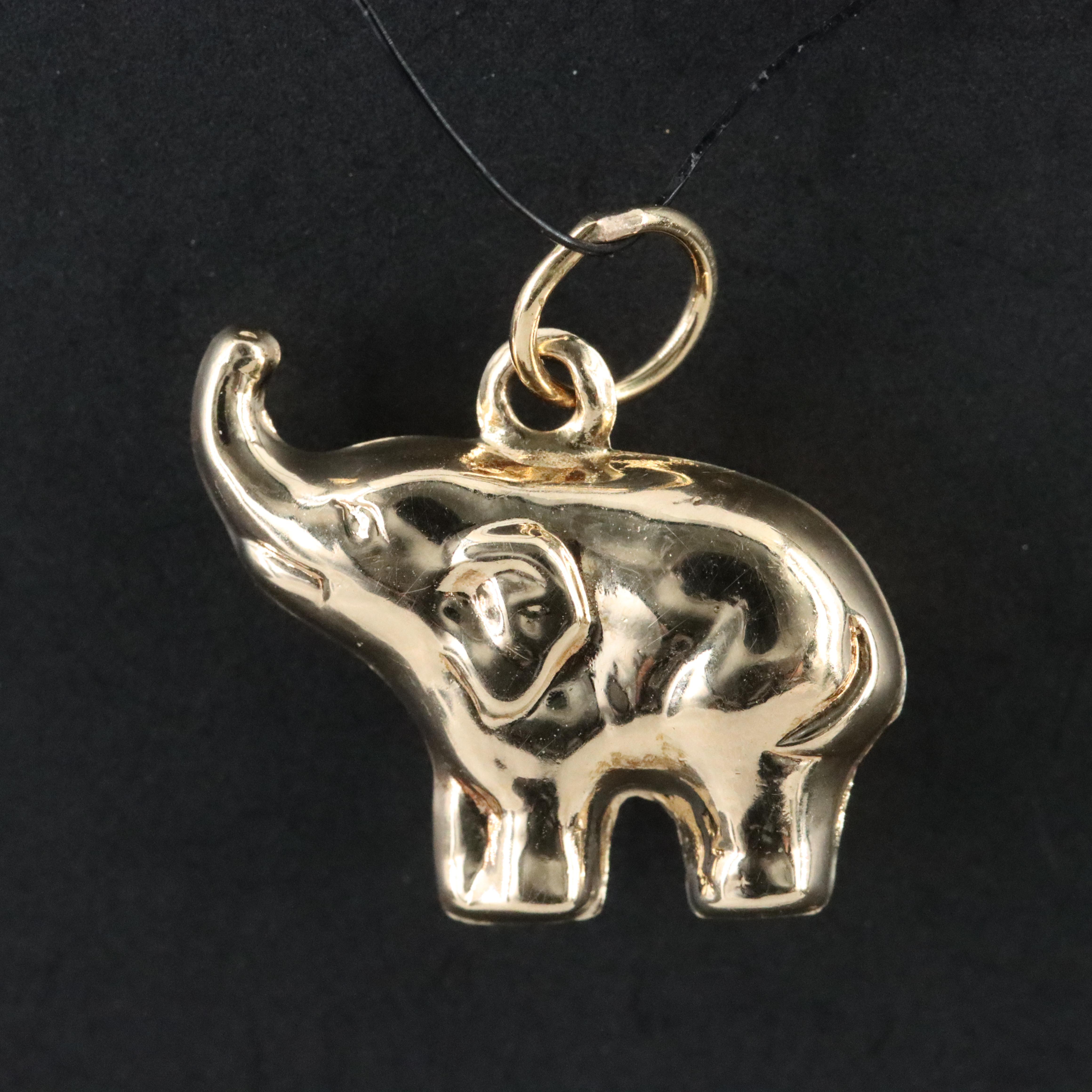 Electroformed Elephant Charm Pendant