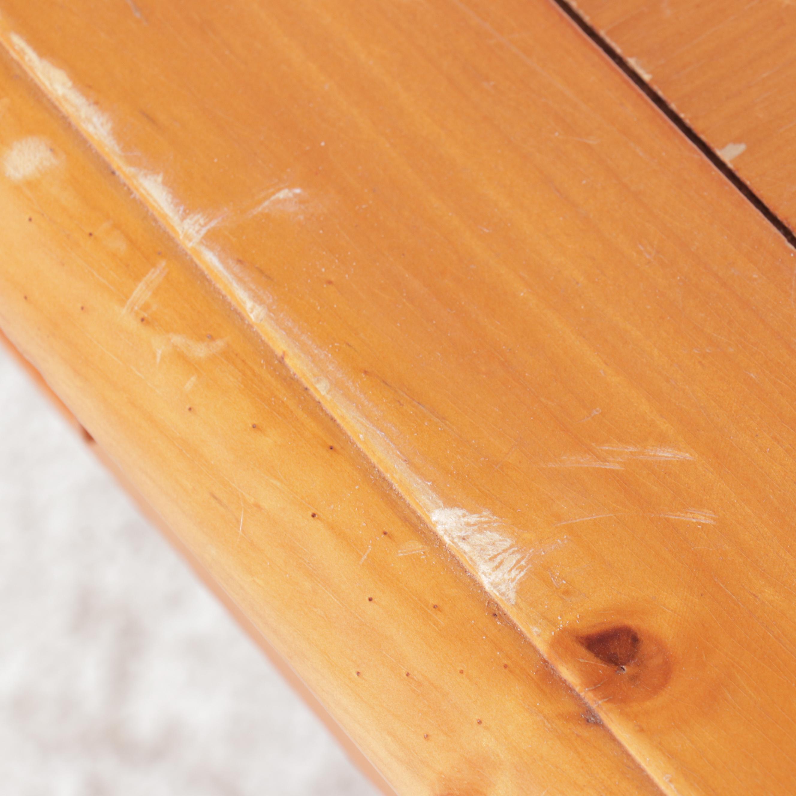 Pine Dining Table with Six Chairs, 21st Century