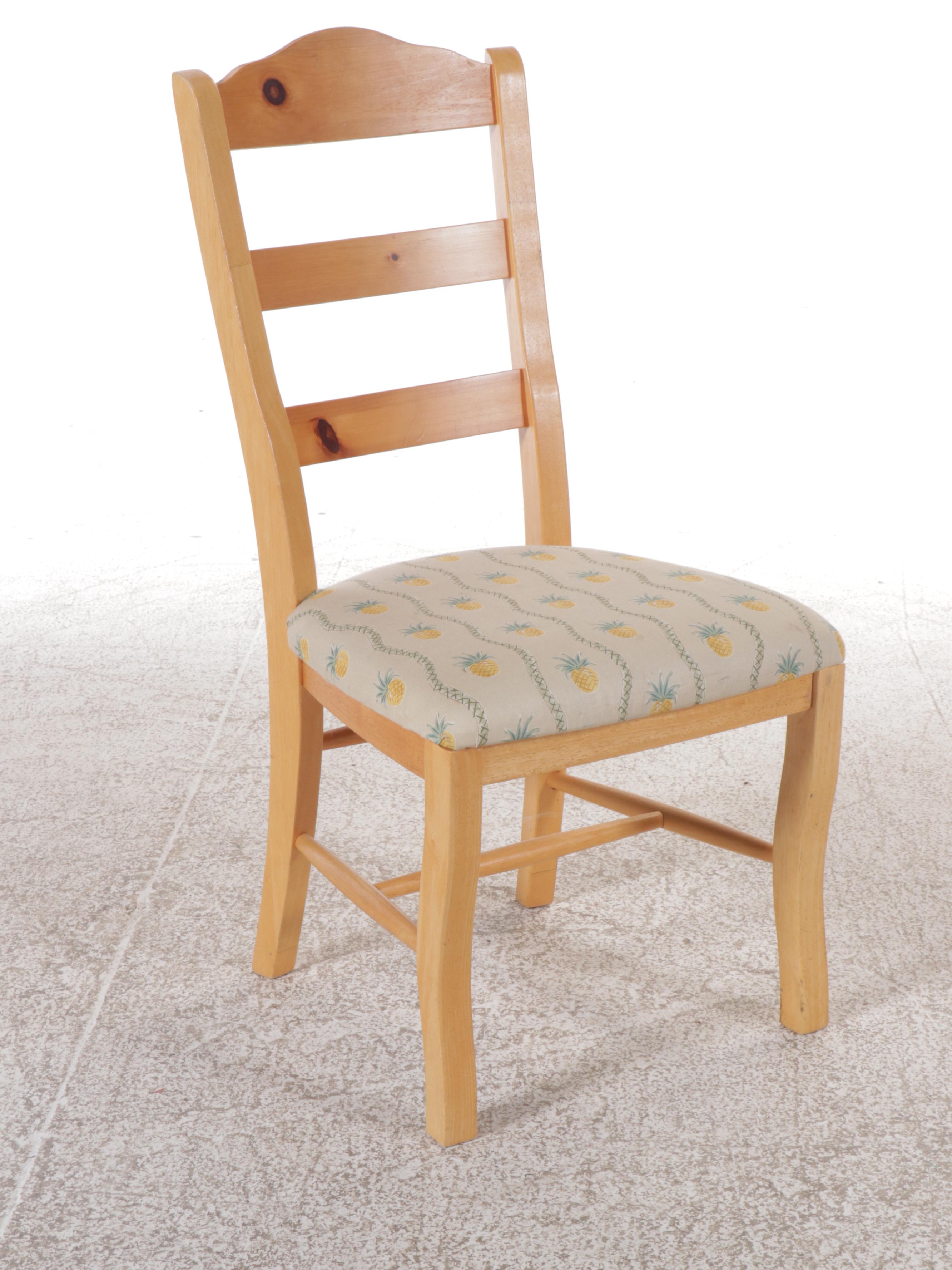 Pine Dining Table with Six Chairs, 21st Century