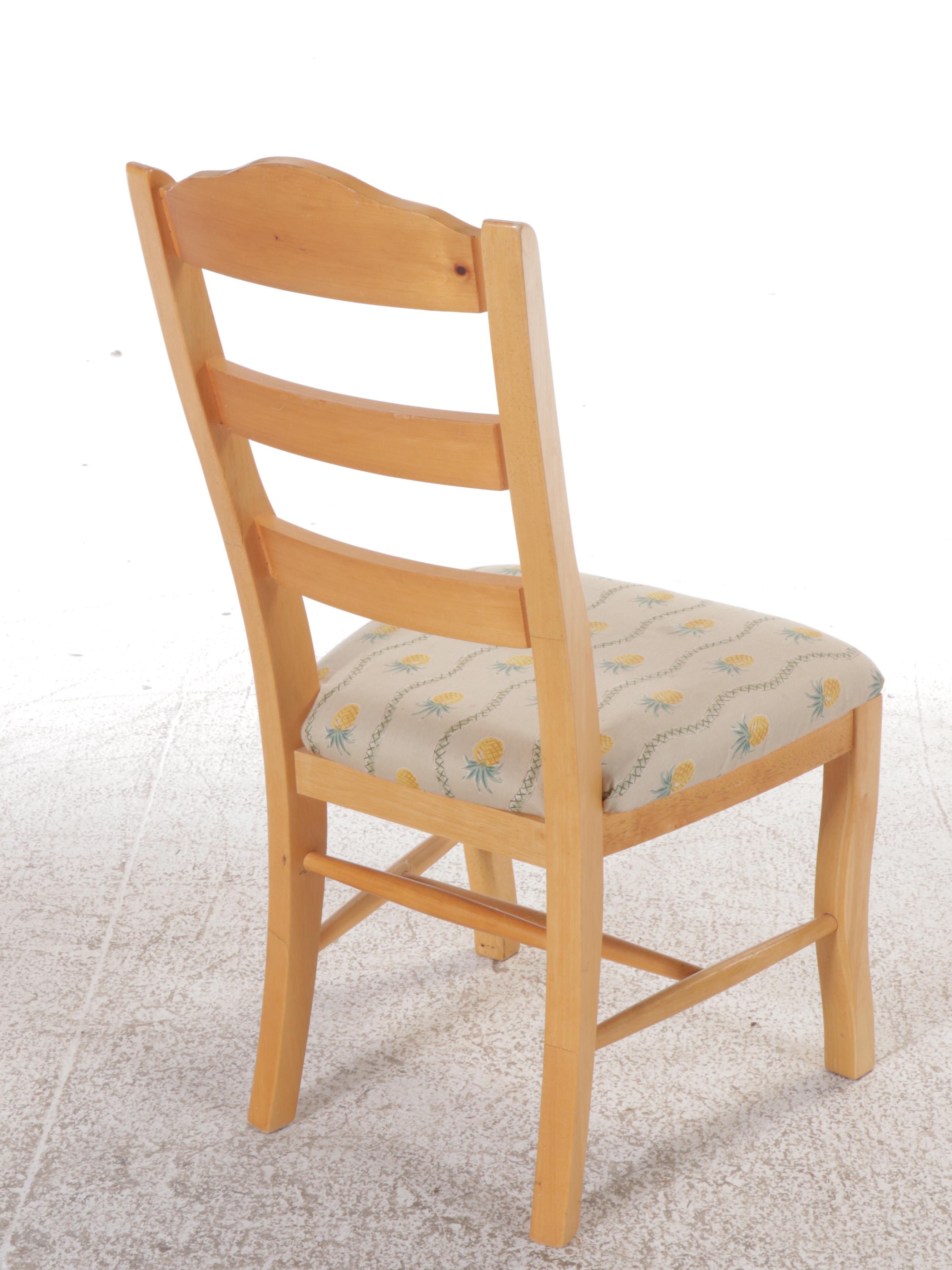 Pine Dining Table with Six Chairs, 21st Century