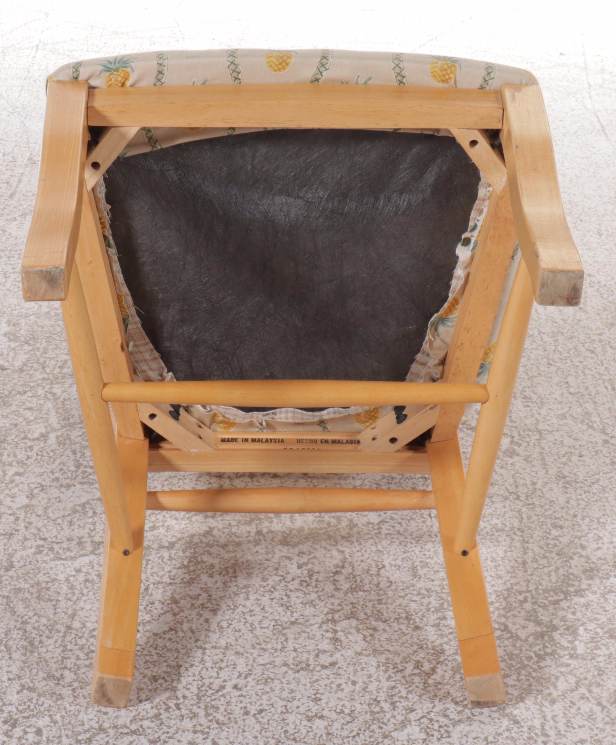 Pine Dining Table with Six Chairs, 21st Century