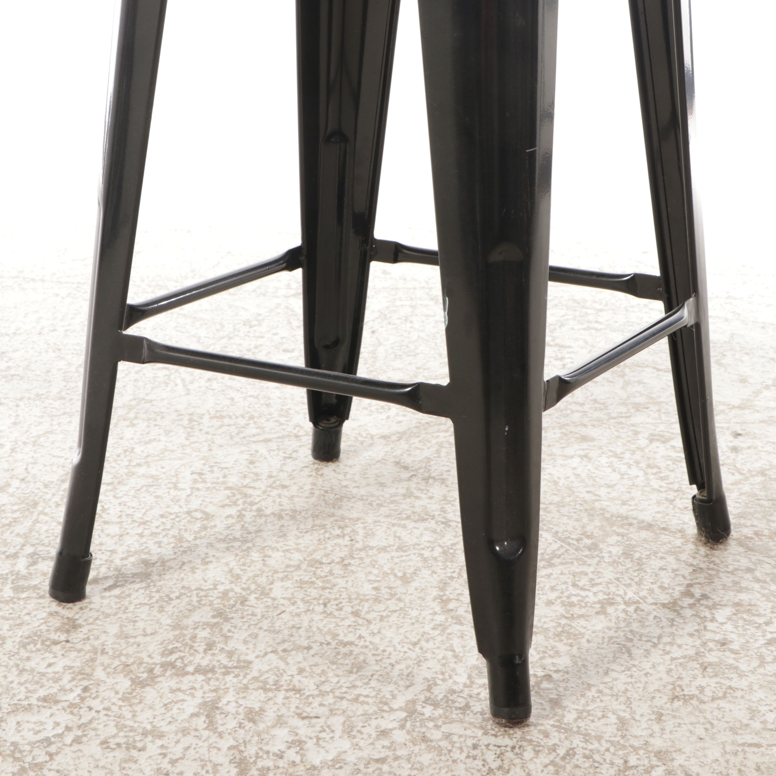 Industrial Style Black Metal Barstool
