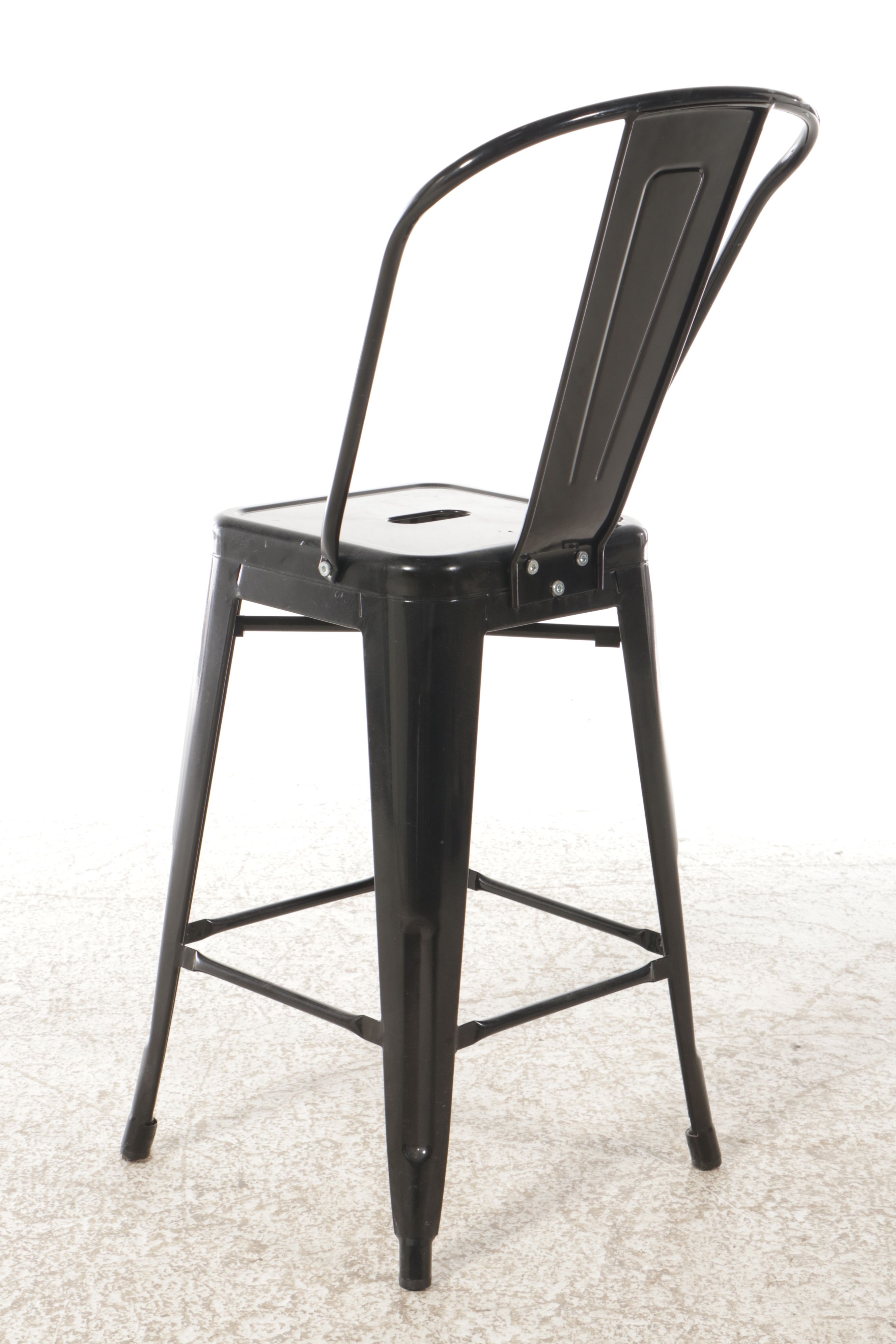 Industrial Style Black Metal Barstool